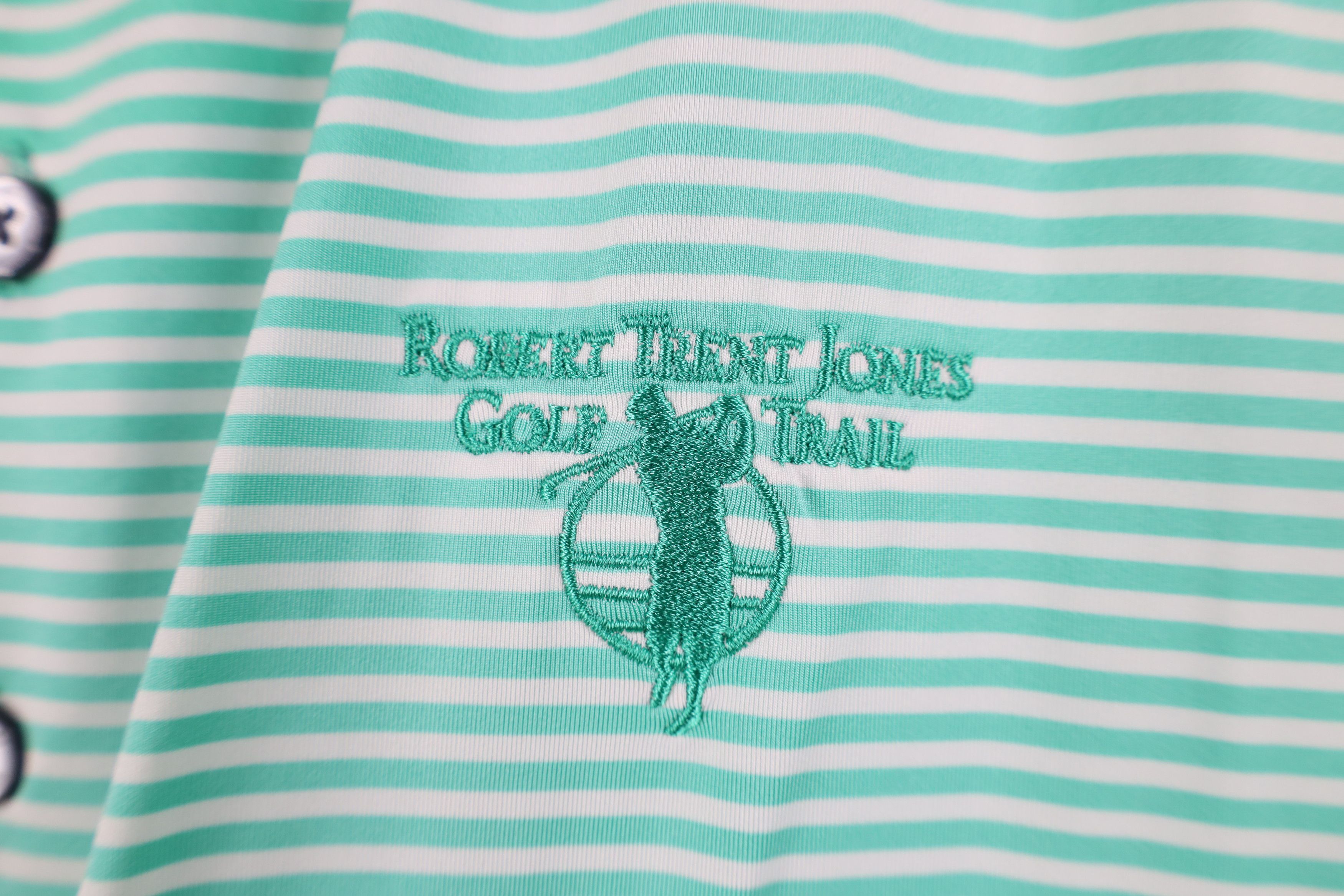 Footjoy FootJoy Logo Stretch Striped Collared Golf Polo Shirt Green Size US XL / EU 56 / 4 - 4 Thumbnail