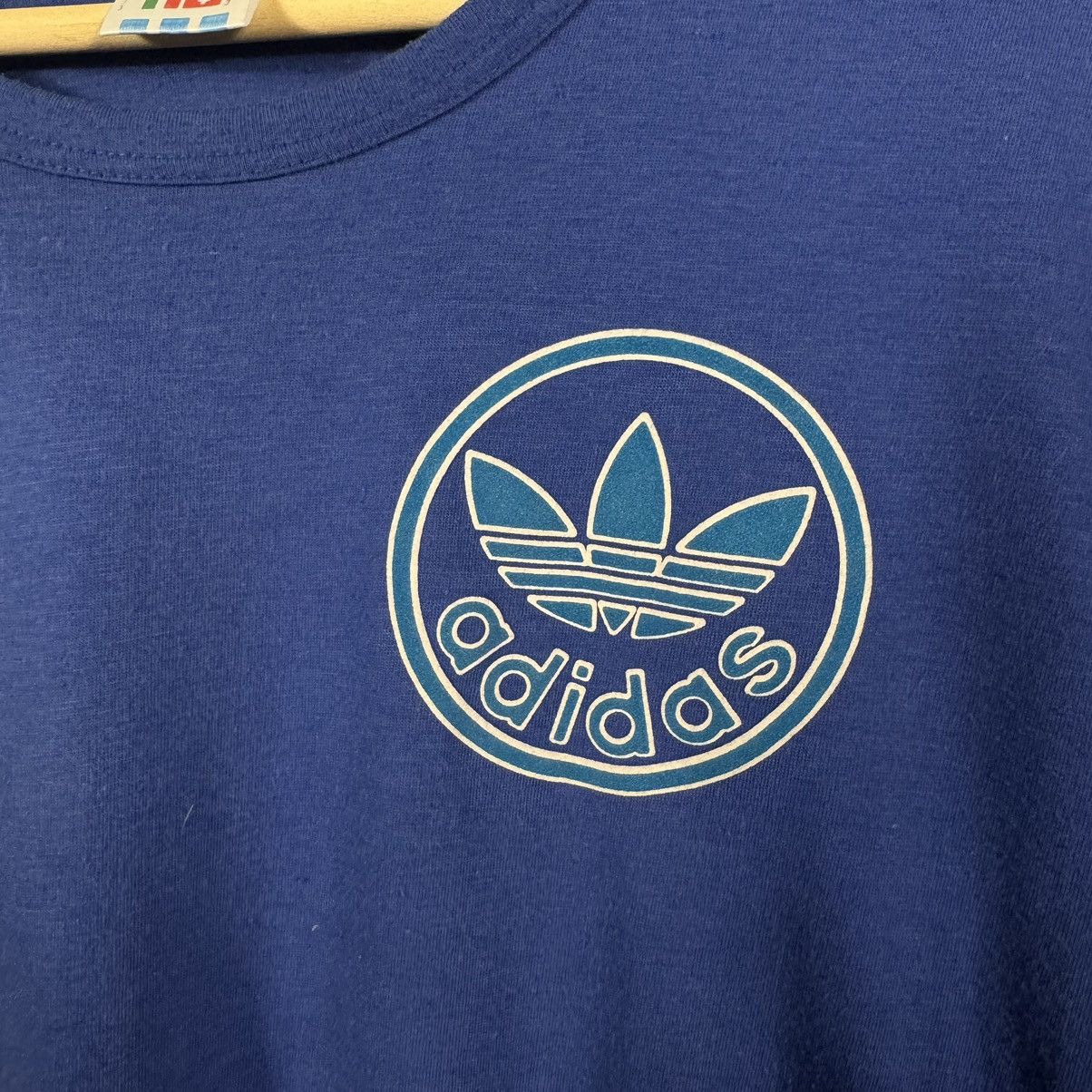 Adidas × Vintage Vintage 80s Adidas Blue T-shirt Size US M / EU 48-50 / 2 - 5 Thumbnail