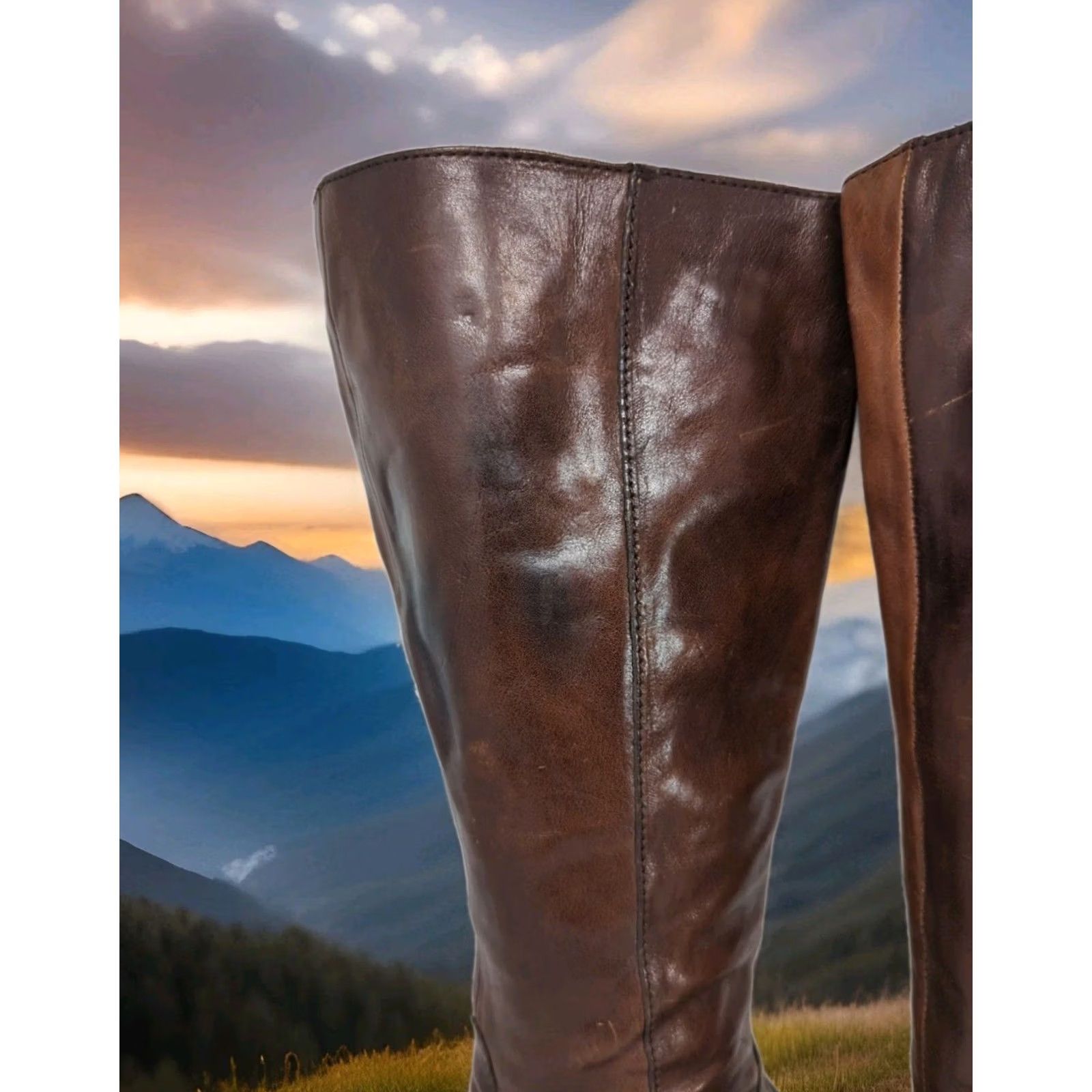 Born Børn Women 7.5 Brown Leather Knee High Riding Boots Side Zip Size US 8 / IT 38 - 5 Thumbnail