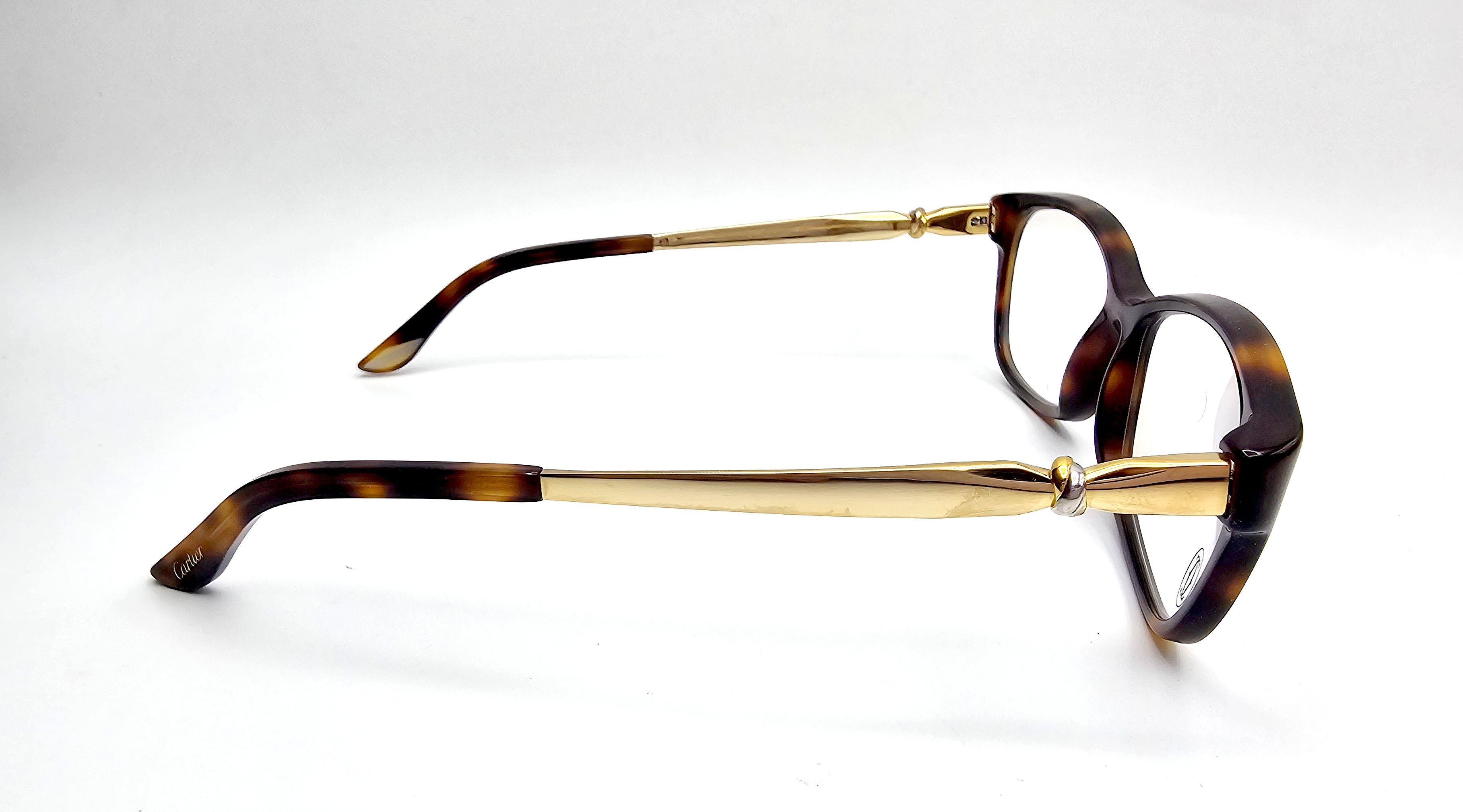 Cartier NEW Cartier Tortoise/Gold Eyeglasses EYE00129 Size ONE SIZE - 4 Thumbnail