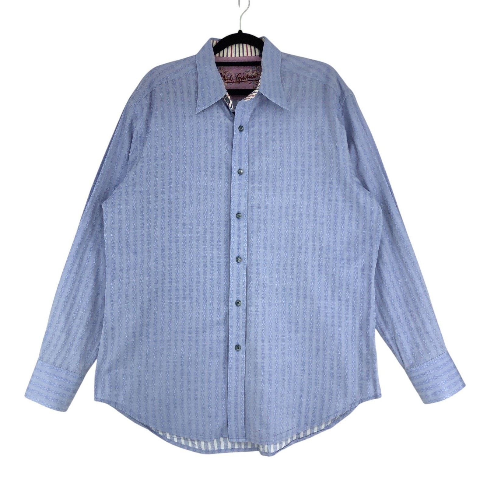 Robert Graham Robert Graham Shirt L Lilac Jacquard Stripe Button Contrast Size US L / EU 52-54 / 3 - 1 Thumbnail