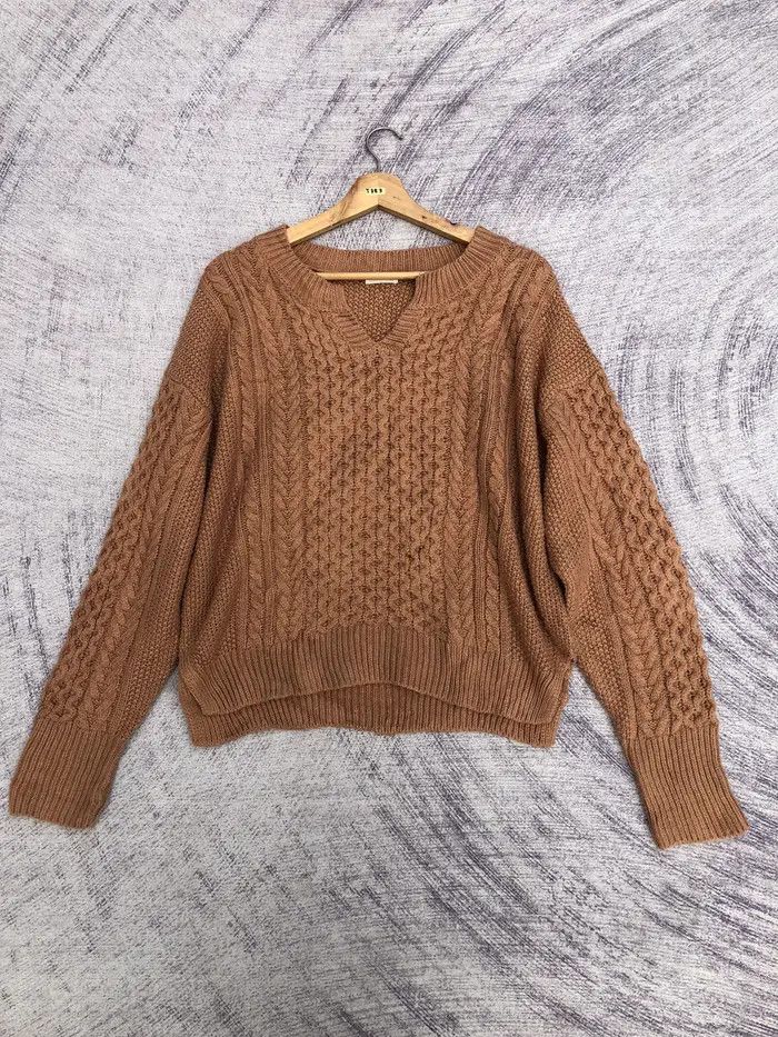 Aran Isles Knitwear × Designer Japanese Knitsweater Pureknit Memeri/Jumper Like Crop Top Size US XL / EU 56 / 4 - 1 Thumbnail