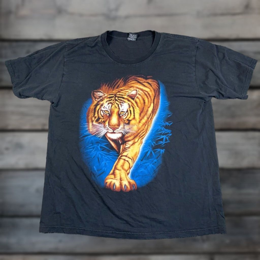 Doublet VINTAGE REO Tiger T-Shirt Cat. Graphic Print Double-Sided Adult 2XL Black Mens Shirt Size US XXL / EU 58 / 5 - 1 Thumbnail
