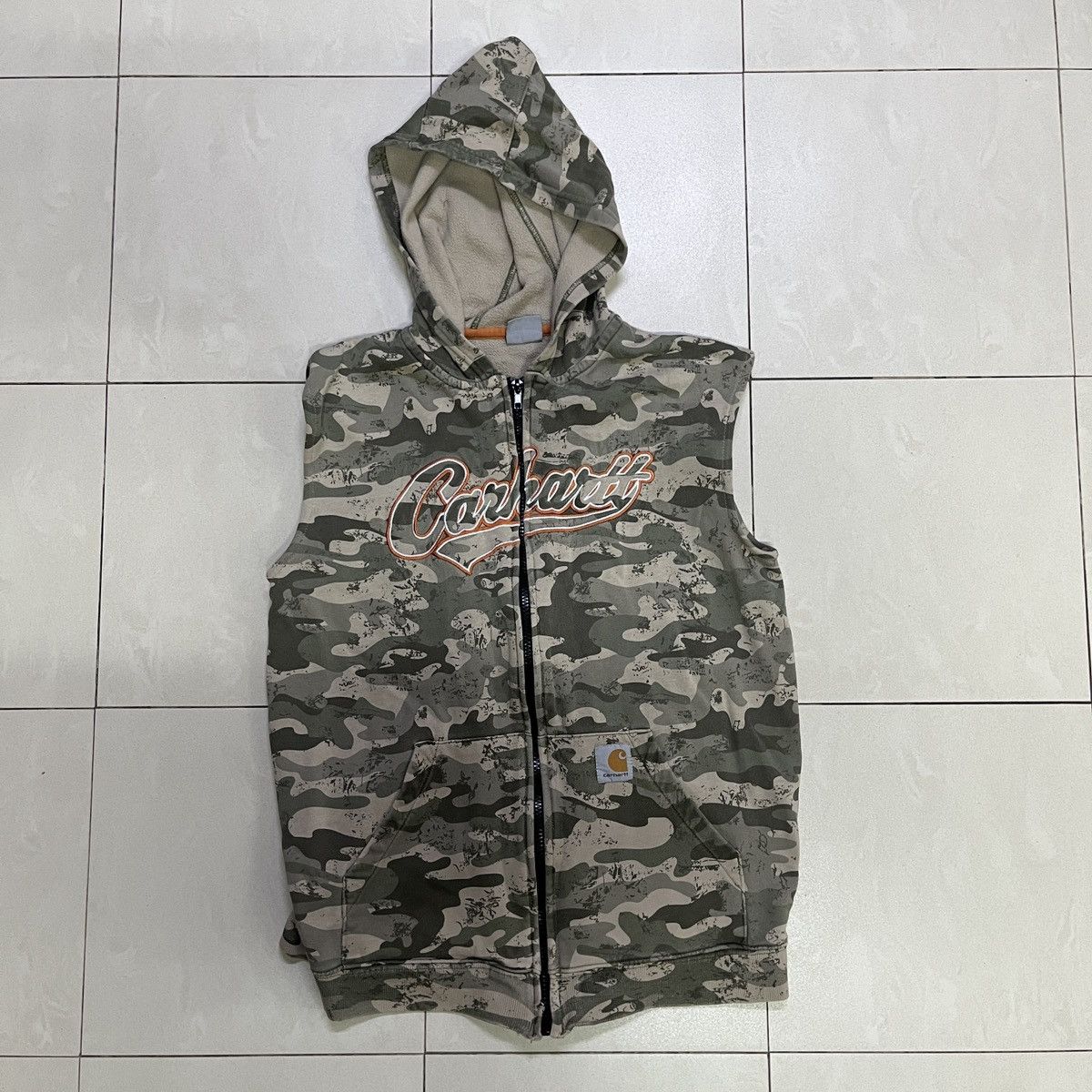 Carhartt Carhartt Camo Sleeveless Hoodie Zipper Size US S / EU 44-46 / 1 - 2 Thumbnail