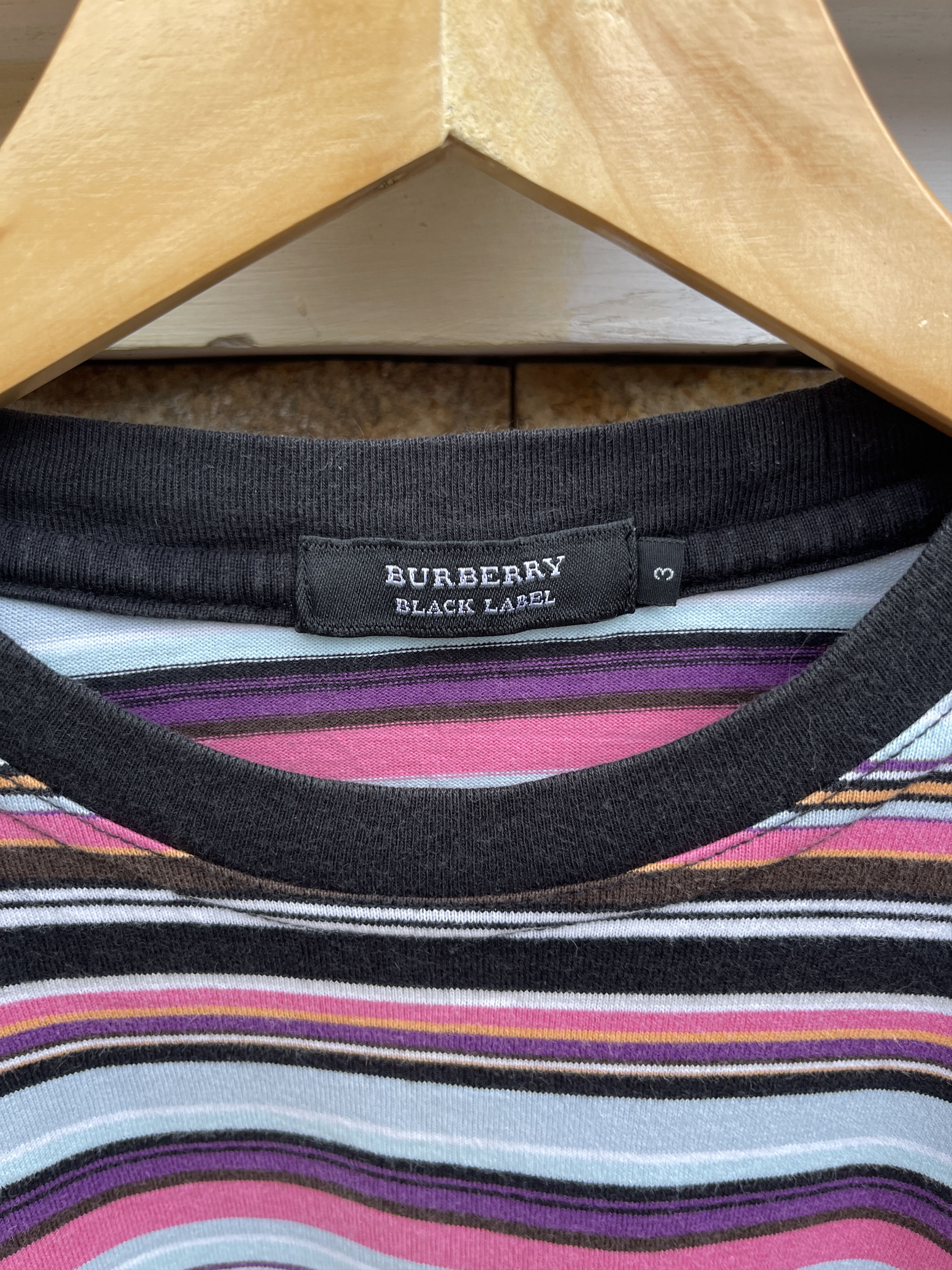 Burberry × OVER THE STRiPES × Vintage Last Drop🔥Rare‼️ Vintage Burberry Black Label Striped T Shirt Size US S / EU 44-46 / 1 - 4 Thumbnail