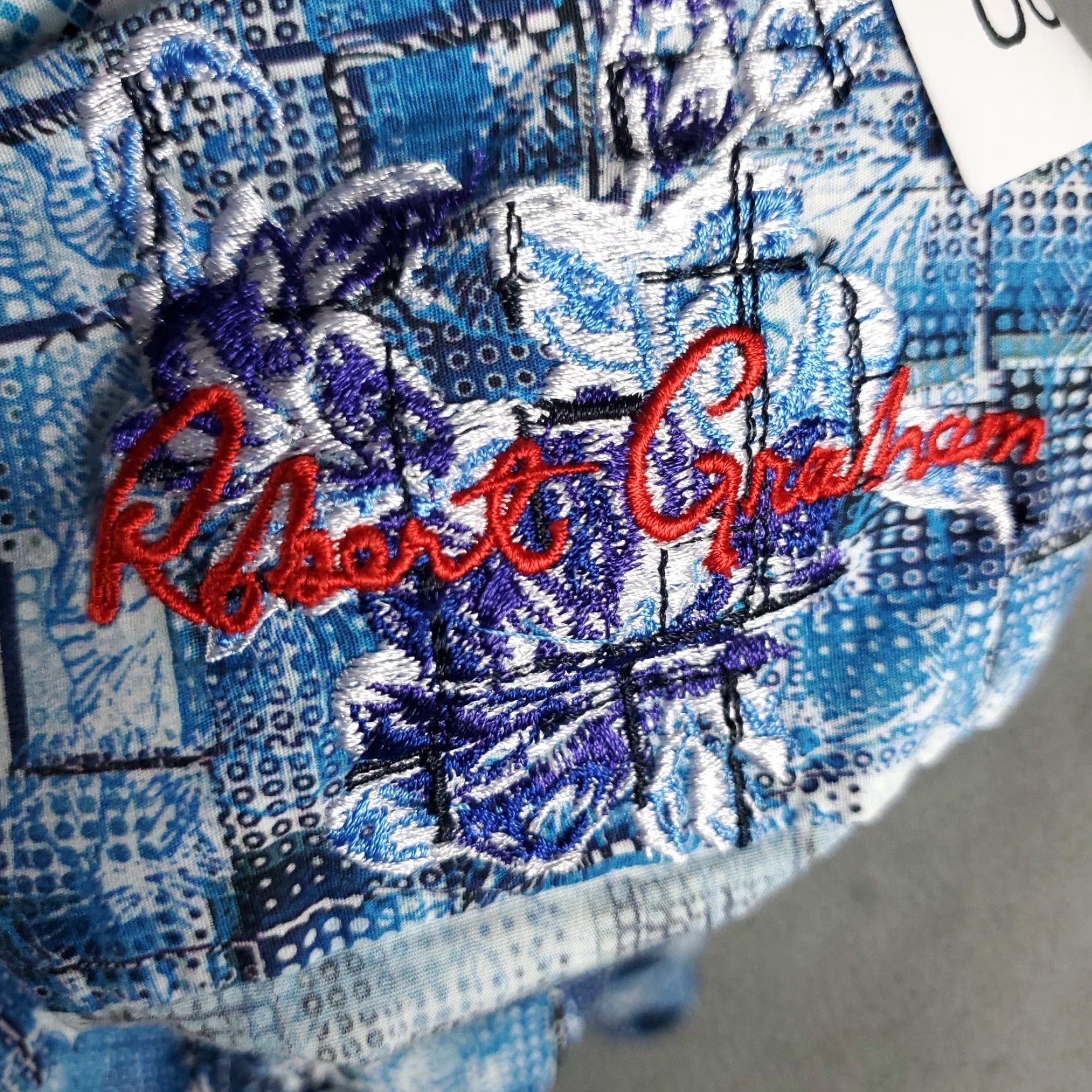 Robert Graham Robert Graham Shirt Mens Small Blue Geometric Casual Button-Up Short Sleeve Size US S / EU 44-46 / 1 - 6 Thumbnail