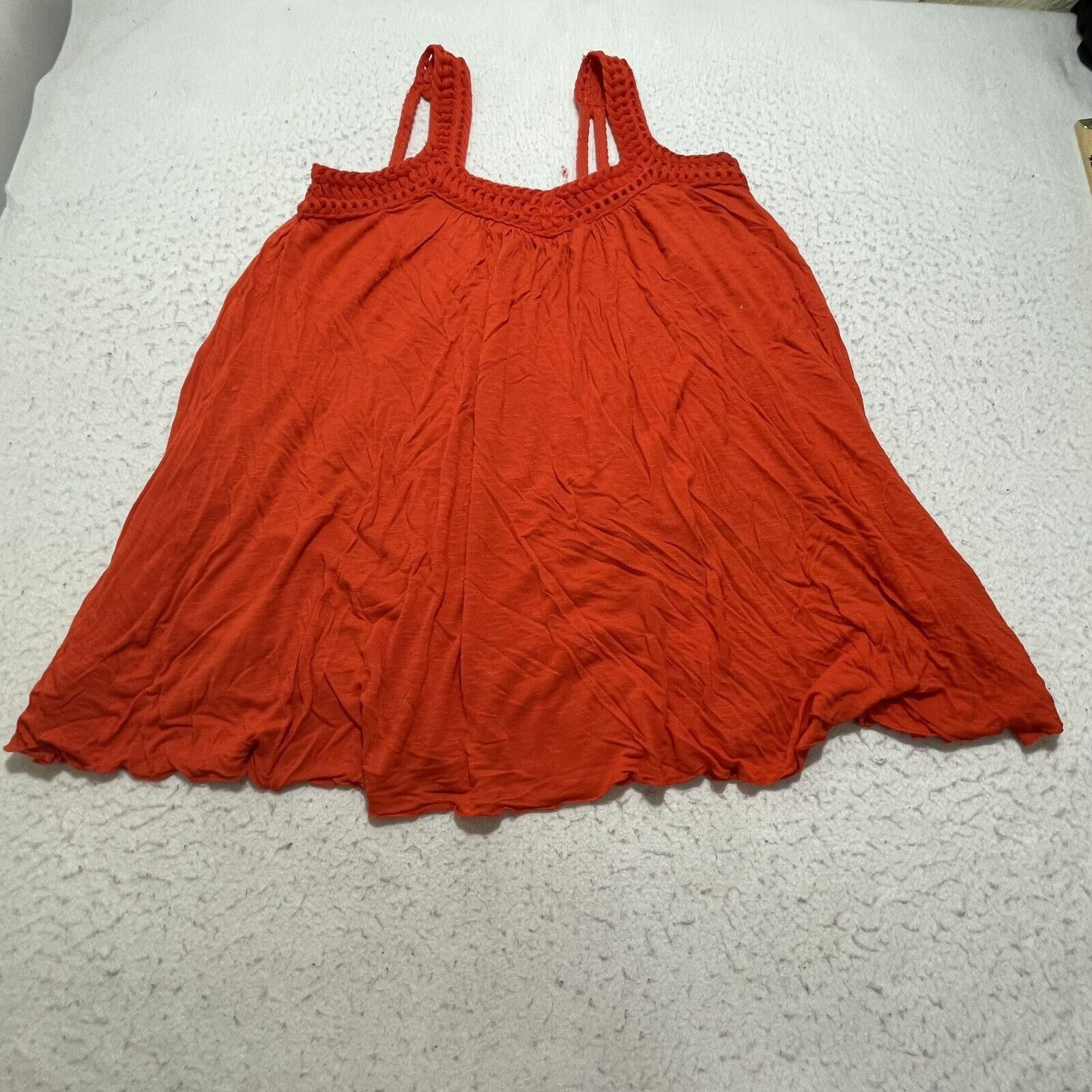 Zara Zara Red Orange Flowy Tank Top Braided Strap Size M / US 6-8 / IT 42-44 - 1 Thumbnail
