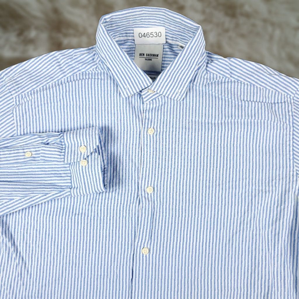 Ben Sherman Ben Sherman Shirt Mens Large Blue Striped Button-Up Long Sleeve Casual Formal Workwear Classic Preppy Mens Size US L / EU 52-54 / 3 - 1 Thumbnail
