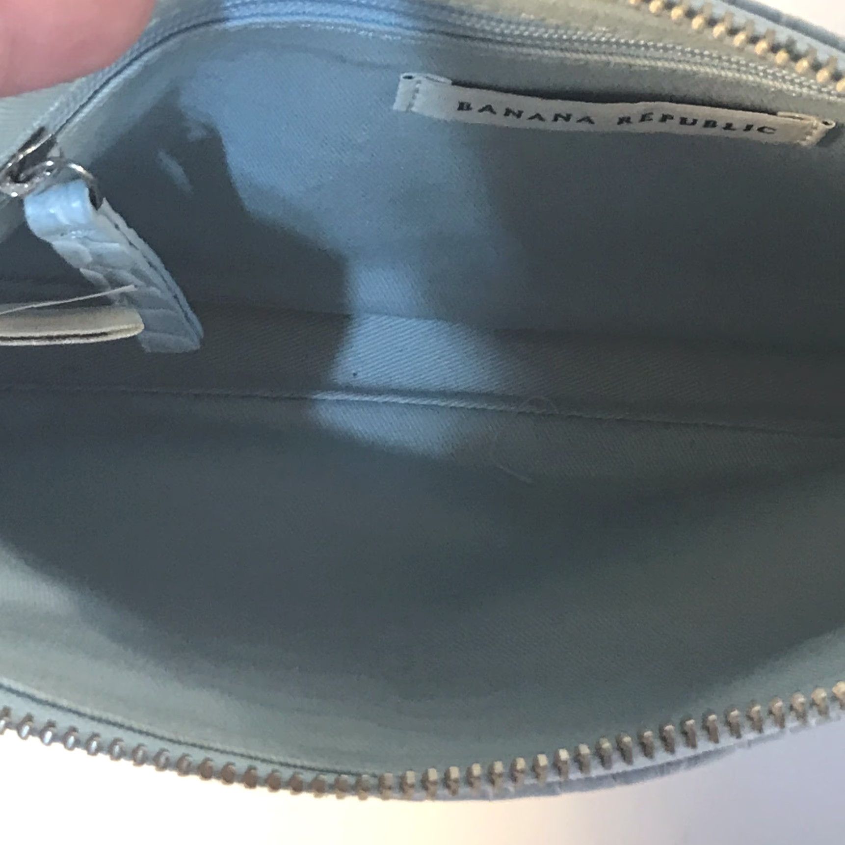 Banana Republic Banana Republic Pale Blue Leather Shoulder Bag Small 10.5in x 5.5in Business Casual Womens Size ONE SIZE - 3 Thumbnail