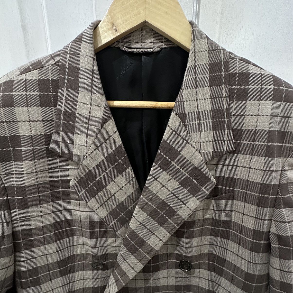 Balenciaga Balenciaga Plaid Double Breasted Boxy Tailored Jacket Size 48R - 2 Thumbnail