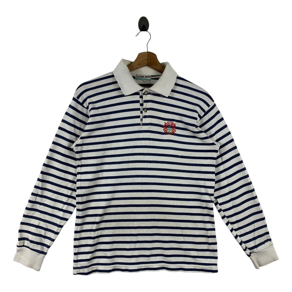 Other Vintage Leyton House Polo Shirt Striped Long Sleeve Racing Size US M / EU 48-50 / 2 - 1 Thumbnail
