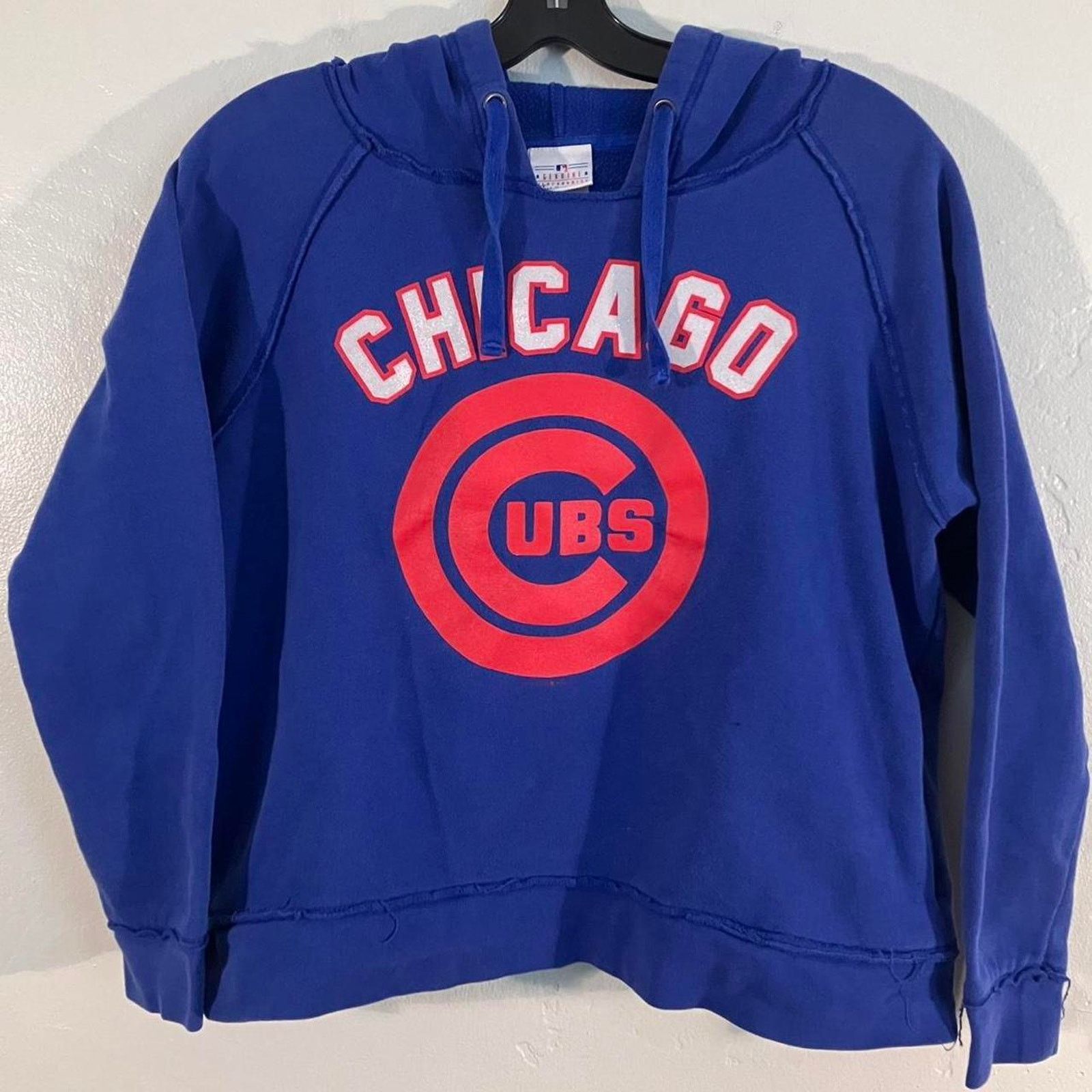MLB Chicago Cubs MLB Baseball Blue Boxy Pullover Glitter Hoodie Size L / US 10 / IT 46 - 1 Thumbnail