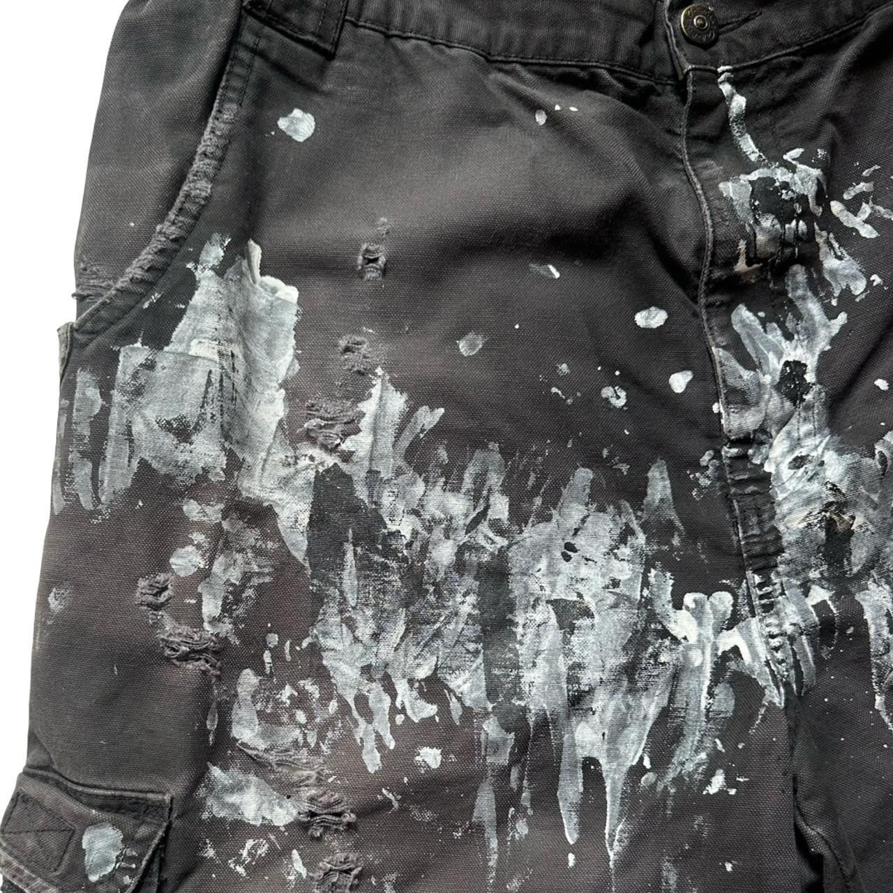 Cabelas ASTROBOI* x Cabelas Pained Faded Black Cargo Shorts - 36" Size US 36 / EU 52 - 3 Thumbnail