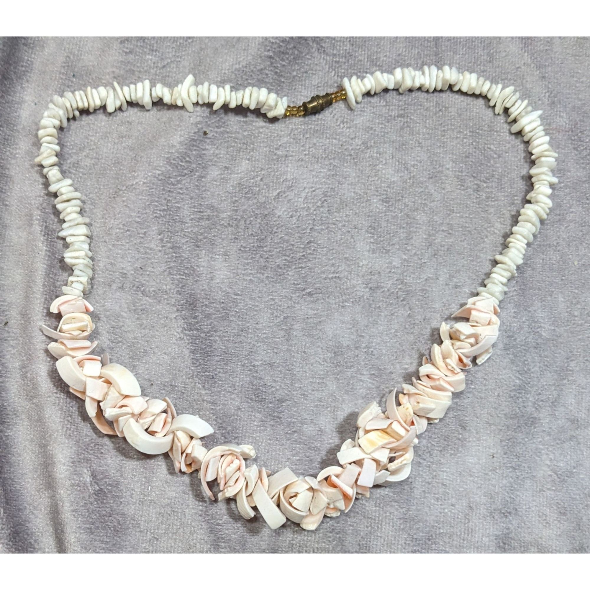 Other Vintage 70s Beachy Pink And White Shell Chip Beaded Necklace Size ONE SIZE - 6 Thumbnail
