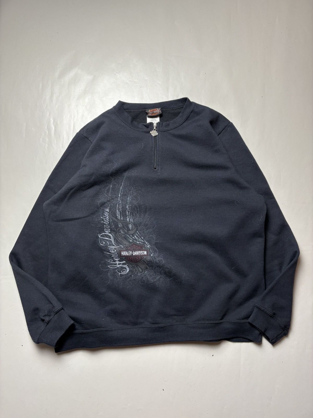 Harley Davidson Harley Davidosn 1/4 Zip Sweatshirt Size US XL / EU 56 / 4 - 1 Thumbnail