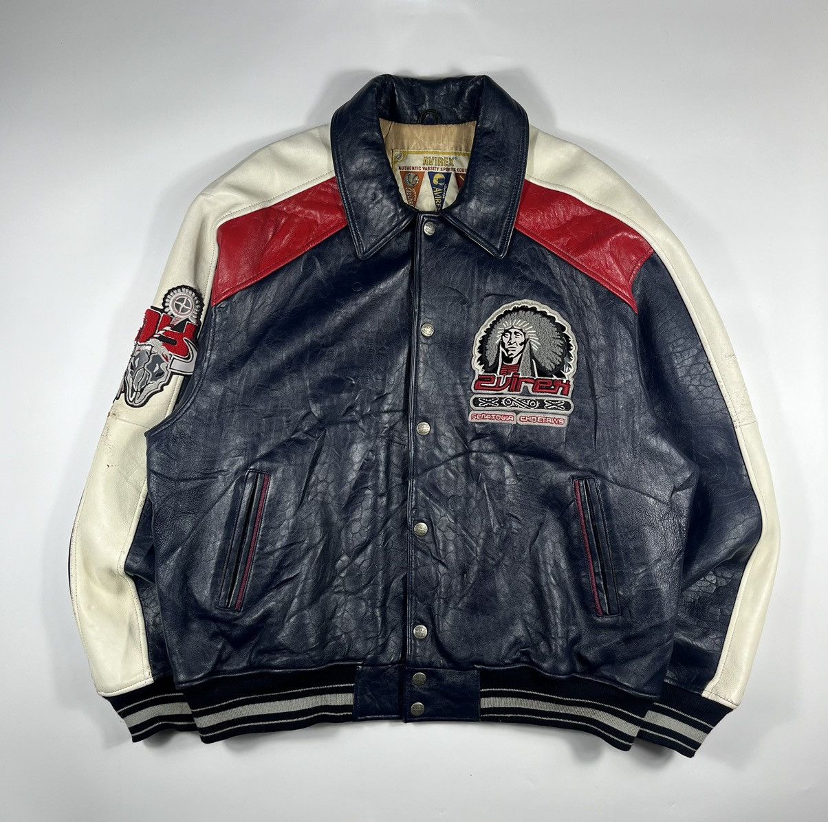 Avirex Avirex Leather Varsity Vintage Jacket Size US XXL / EU 58 / 5 - 2 Thumbnail