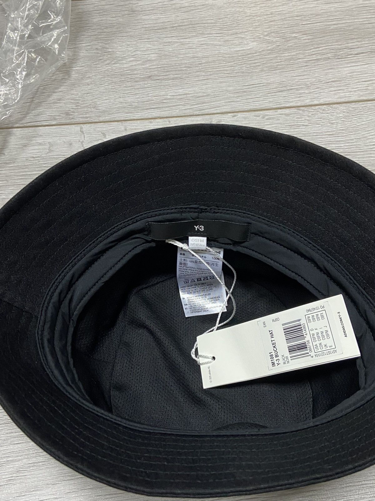 Yohji Yamamoto Y-3 big logo adidas Yohji bucket hat cap Size ONE SIZE - 6 Thumbnail