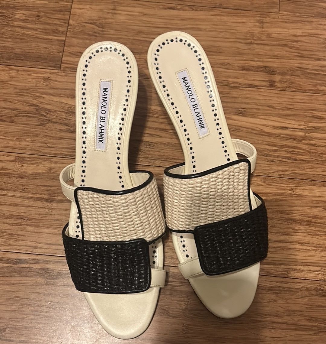 Manolo Blahnik Manolo Blahnik 50mm Fabiolamu mules Size US 10 / IT 40 - 3 Thumbnail