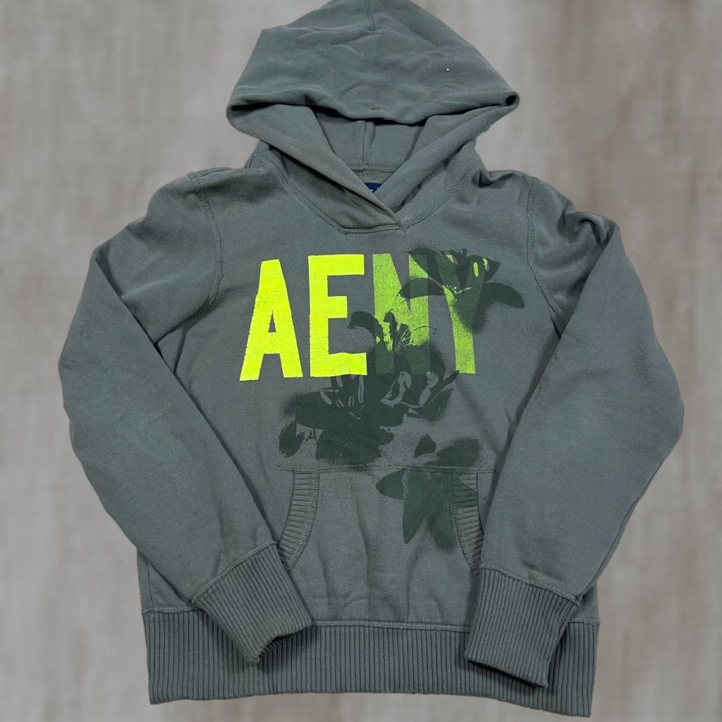American Eagle Outfitters VINTAGE American Eagle Outfitters Hoodie Women L Olive Green Faded 2000s New York 90s Modern Preppy Casual Size L / US 10 / IT 46 - 1 Thumbnail