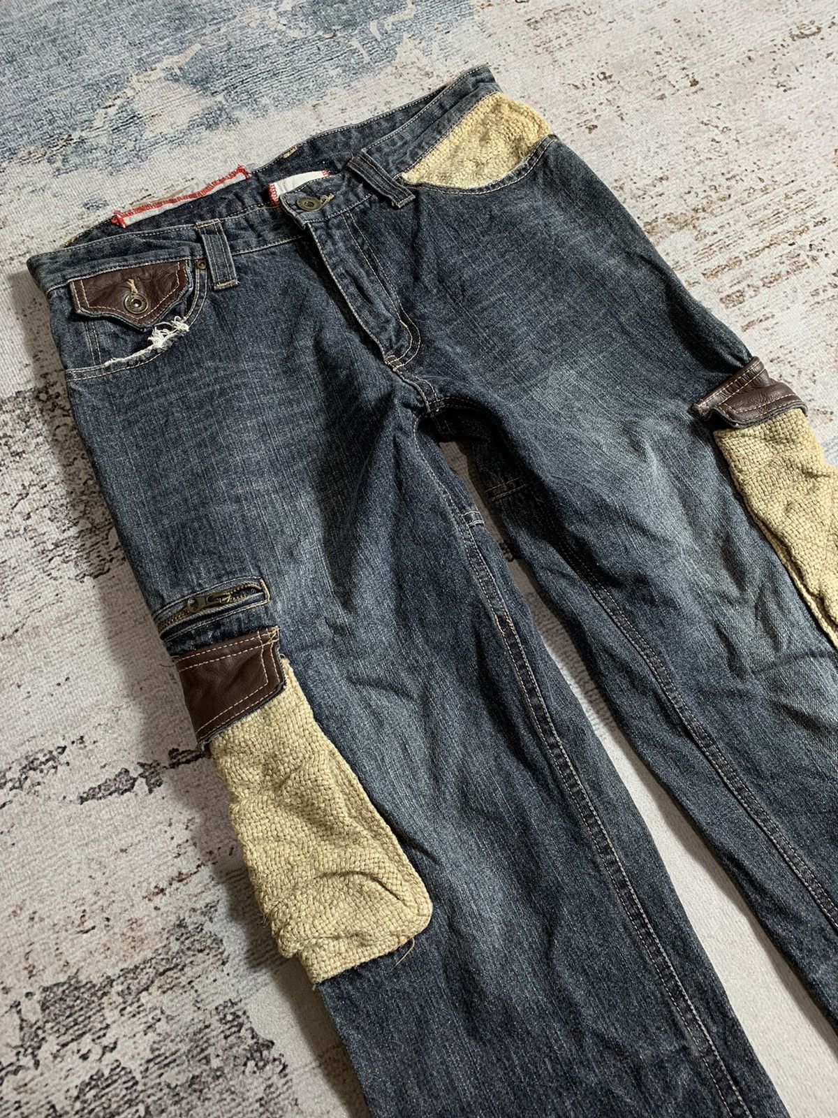 Vintage 💥BINDING OFFER💥2000s Cargo Distressed Denim Jeans Undefined Size US 32 / EU 48 - 3 Thumbnail