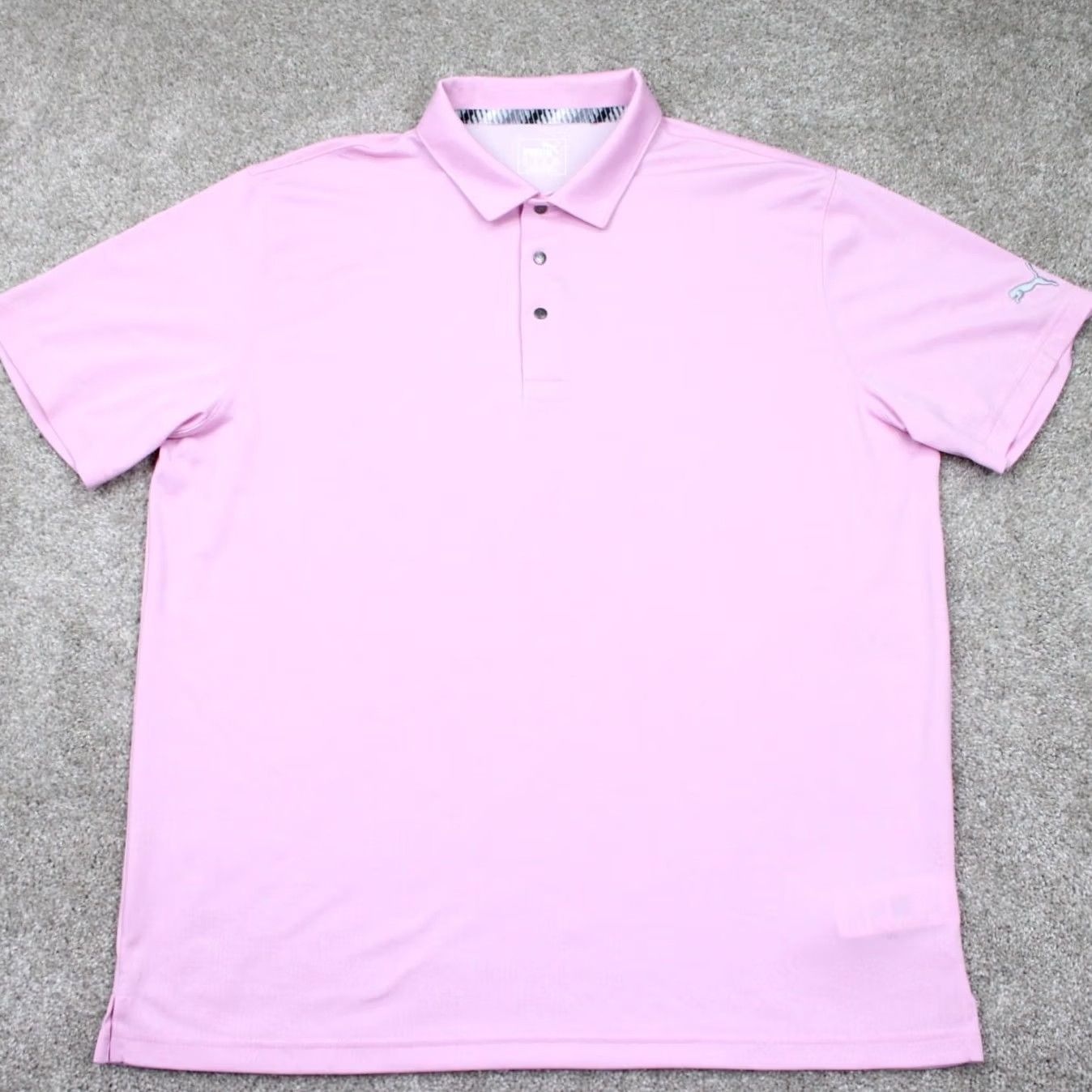 Puma PUMA Polo Shirt Mens XL Pink Polyester Blend Short Sleeve Button Collar Sports Golf Logo Size US XL / EU 56 / 4 - 2 Thumbnail