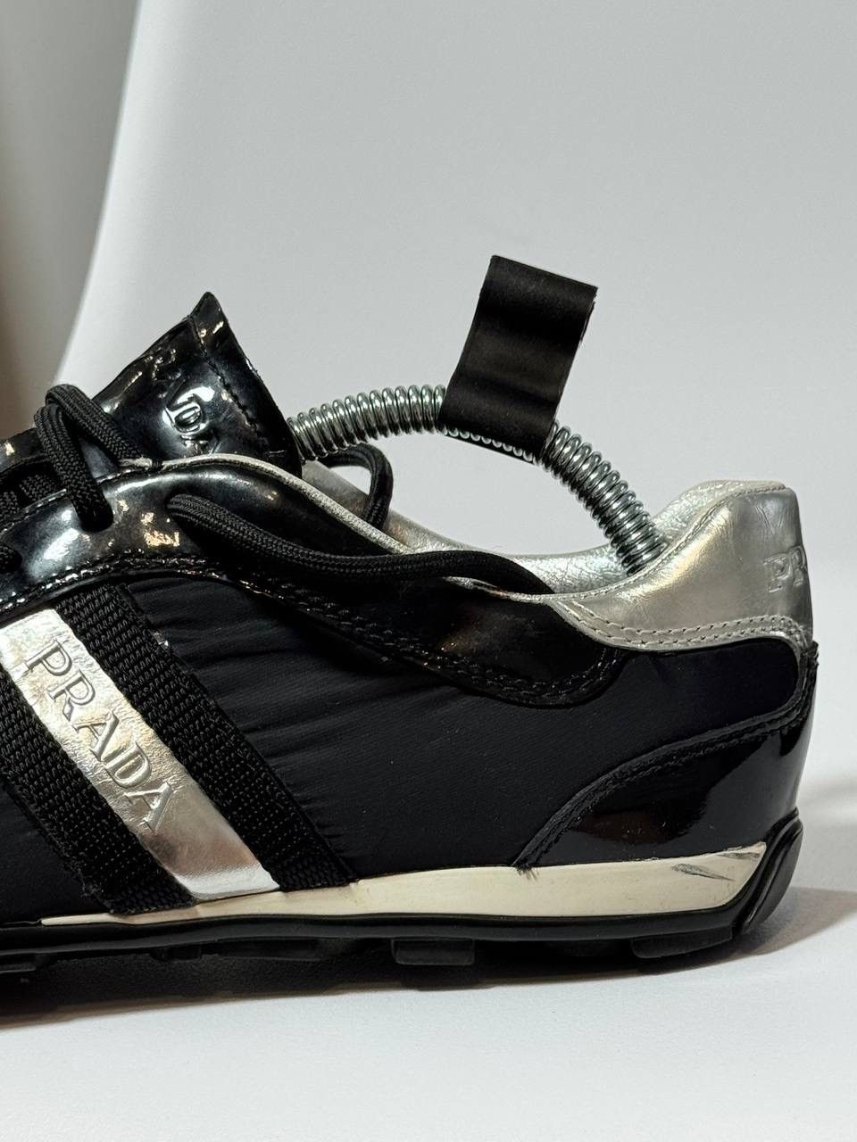 Prada Prada Black Patent Leather & Nylon Sneakers Size 35.5 Size US 5.5 / IT 35.5 - 8 Thumbnail