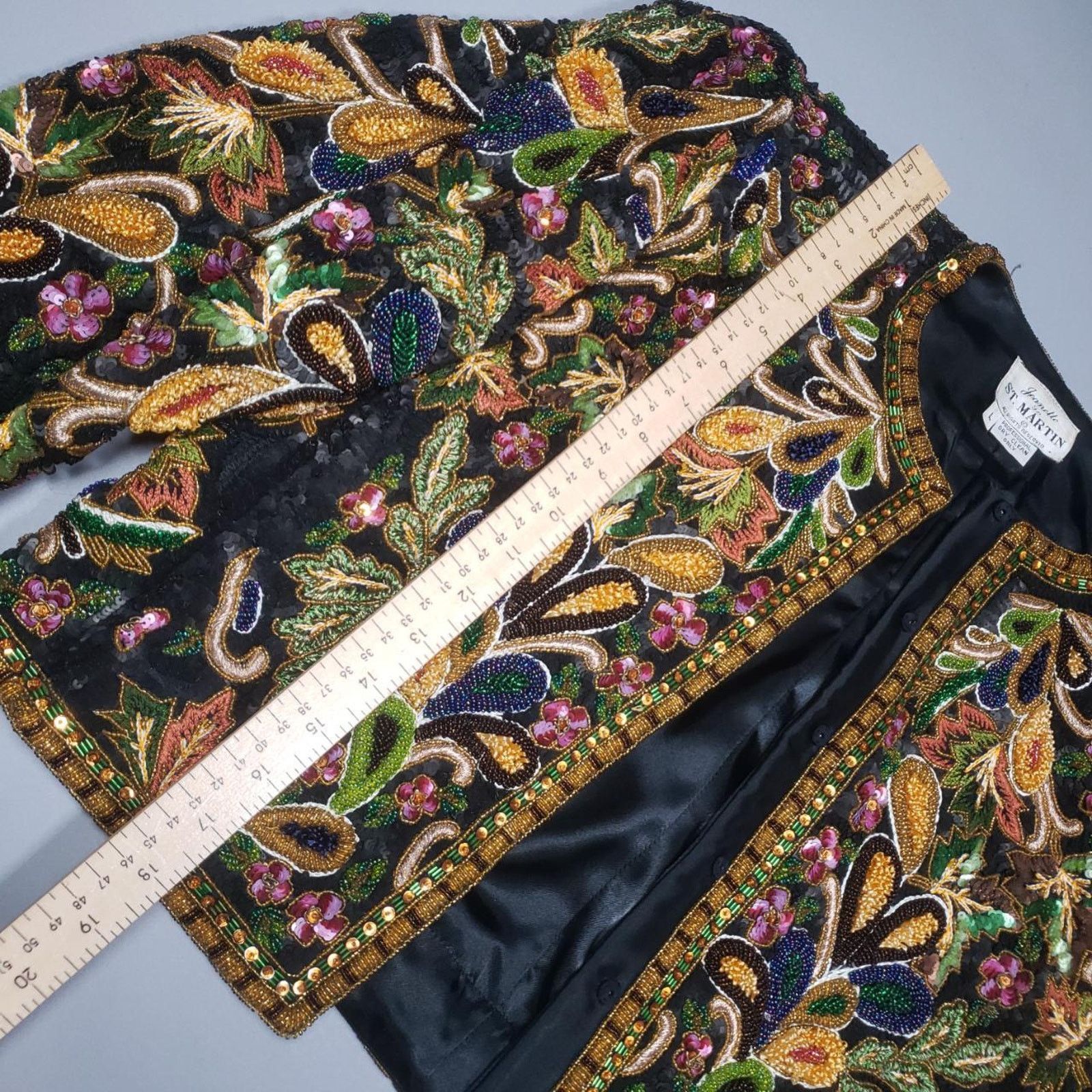 Other Rare 1980s Jeanette for St. Martin Couture Sequin Jacket Size M / US 6-8 / IT 42-44 - 7 Thumbnail