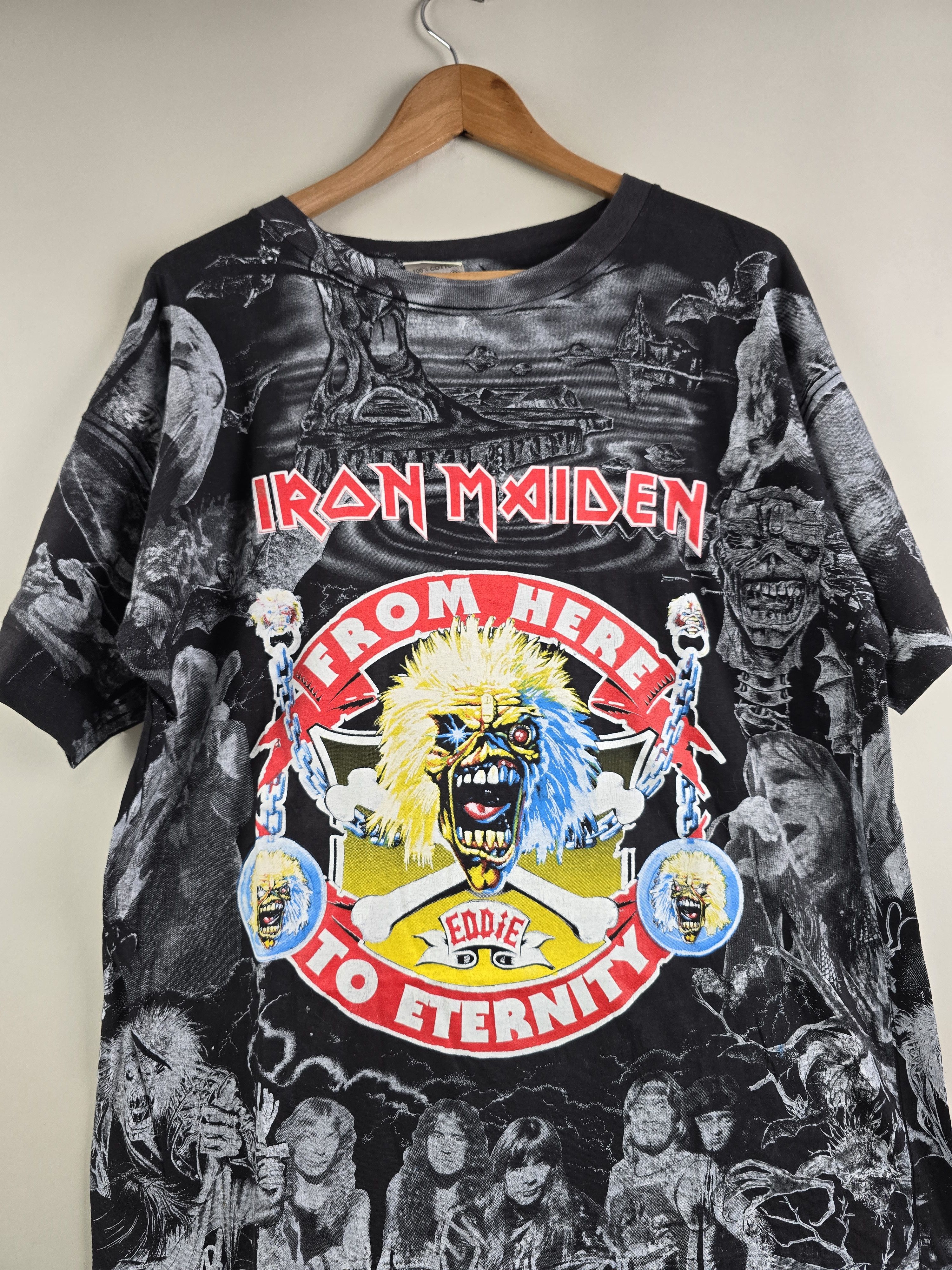 Band Tees × Iron Maiden × Vintage 90s Iron Maiden From here to eternity All Over Print Size US XL / EU 56 / 4 - 2 Thumbnail