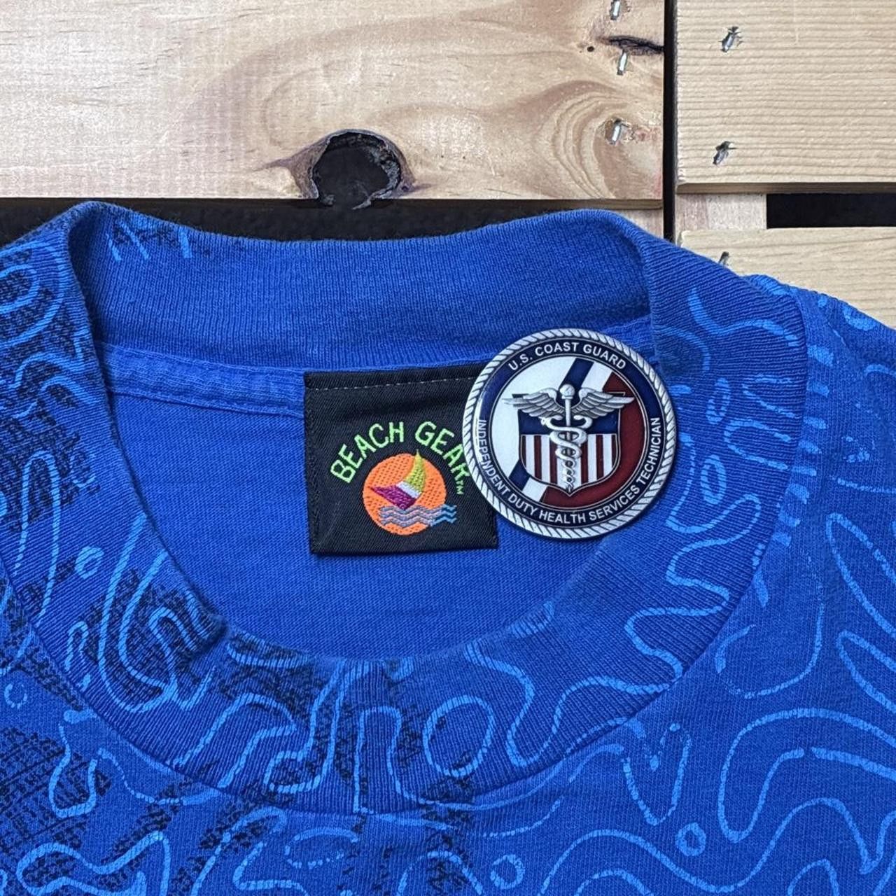 Other Vintage Beach Gear Blue AOP Surf Tee Size Large | Grailed