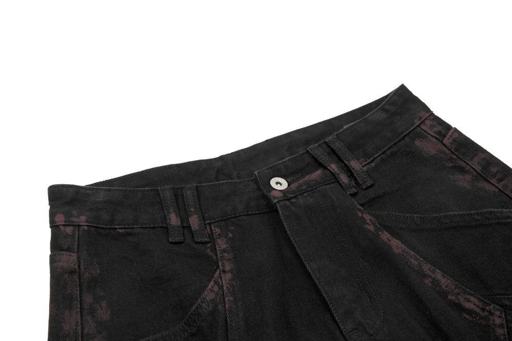 Vintage Men's heavy stitching casual ink-splashed tie-dye jeans Size US 32 / EU 48 - 3 Thumbnail