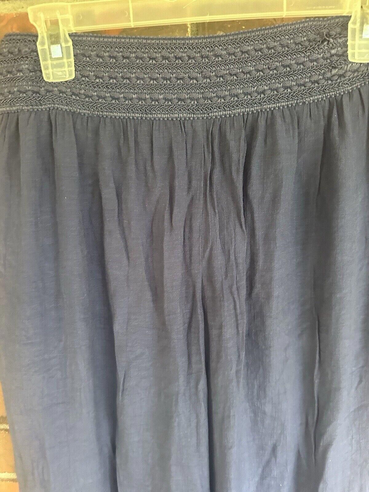 Designer wide leg gauze pants womens Large Blue Boho Size 36" / US 14 / IT 50 - 3 Thumbnail