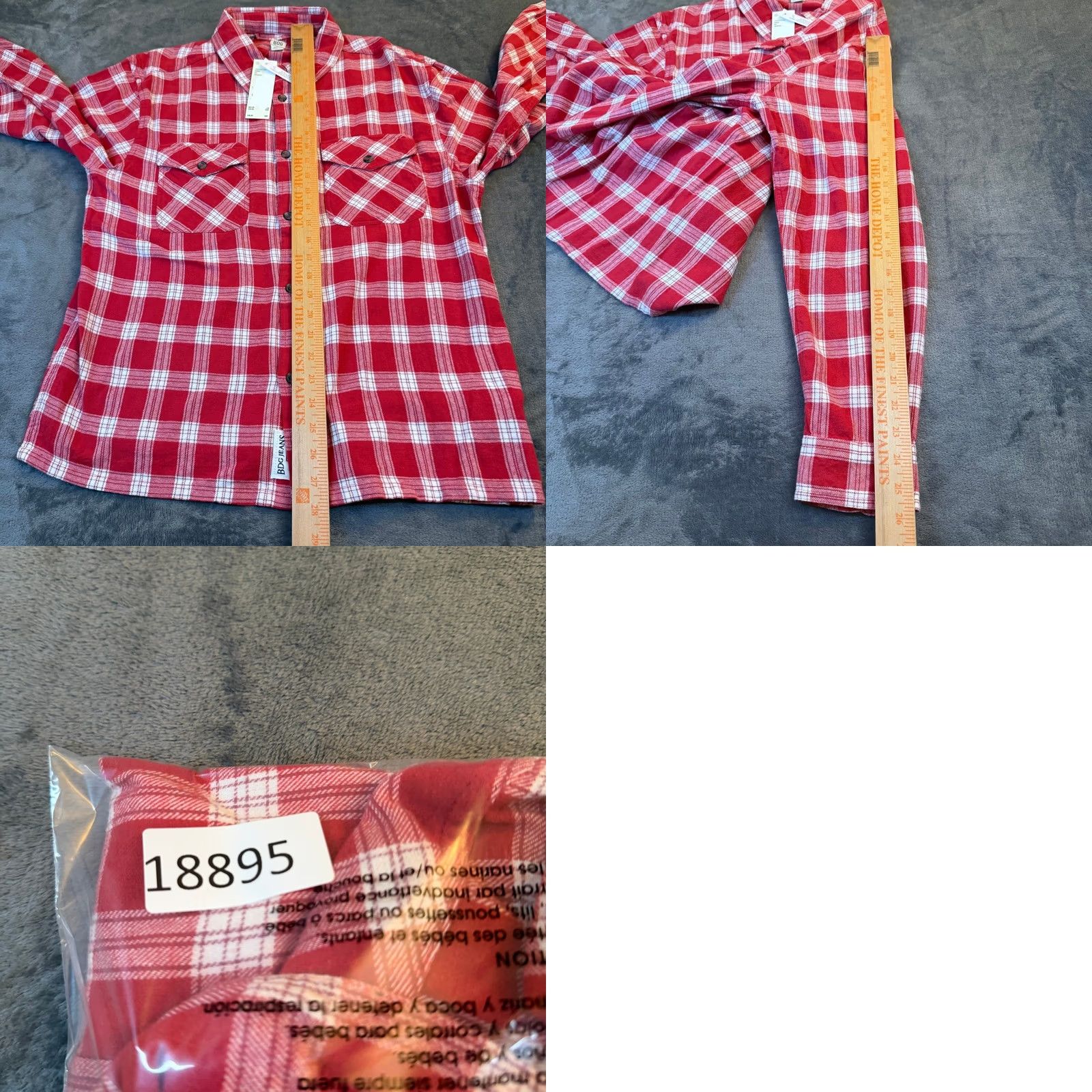 Urban Outfitters BDG Urban Outfitters Plaid Flannel Shirt Womens Large Red White Relaxed Fit NWT Size L / US 10 / IT 46 - 8 Thumbnail
