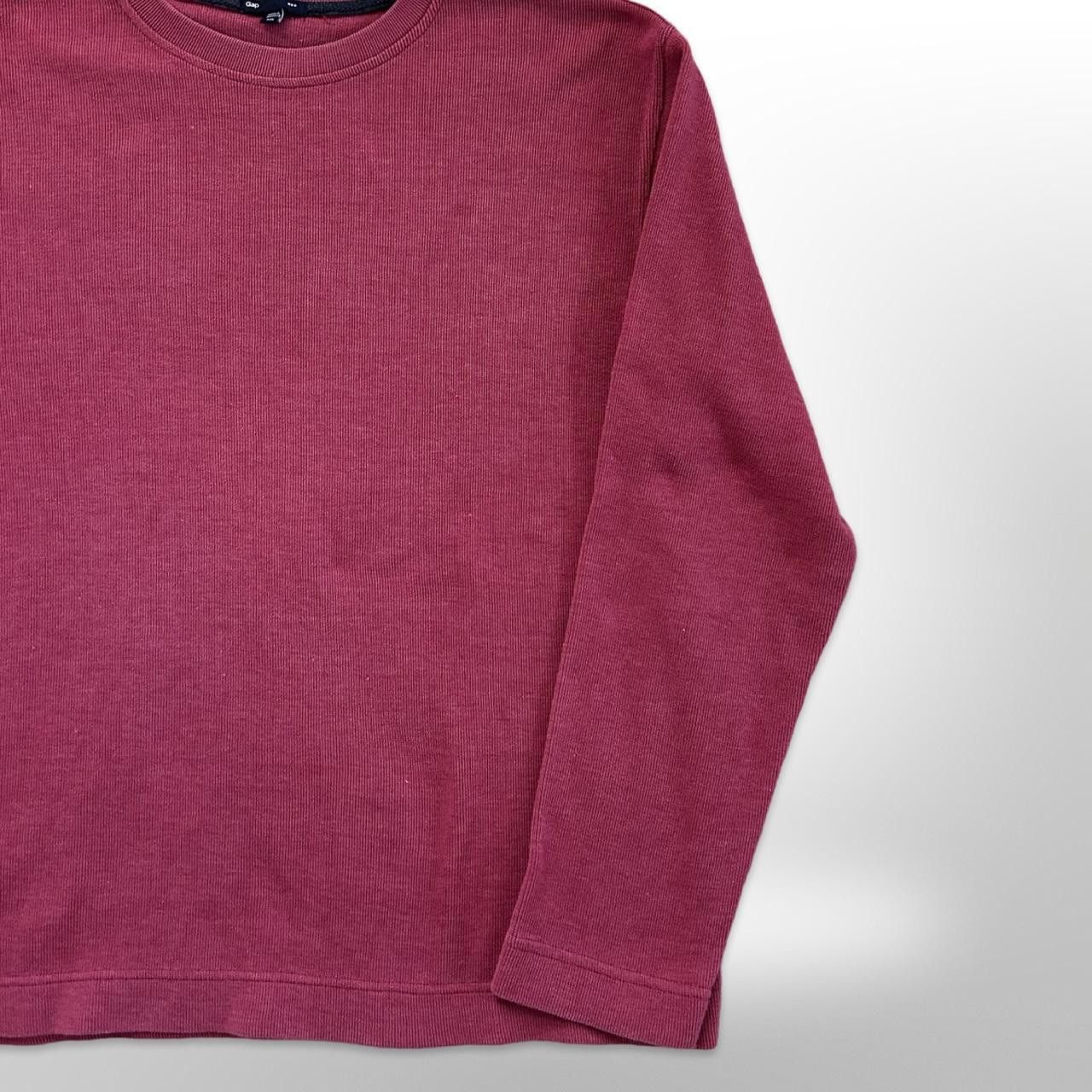 Gap × Vintage Vintage Gap Faded Red Ribbed Knit Thermal Long Sleeve Shirt Size US XXL / EU 58 / 5 - 3 Thumbnail