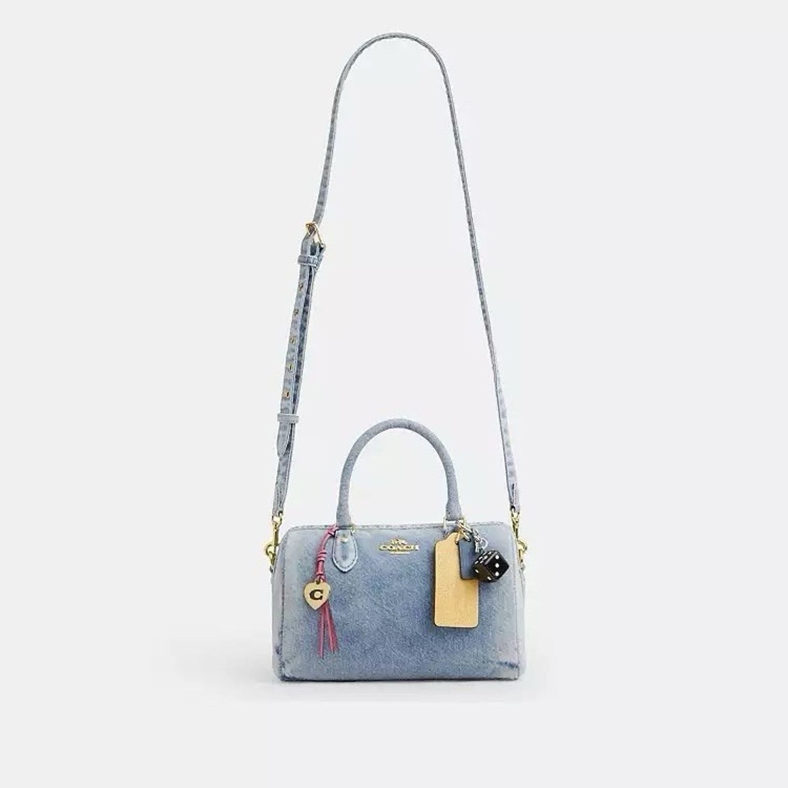 Coach NWT Coach Rowan Medium Satchel Loved Denim CDY74 Size ONE SIZE - 10 Thumbnail