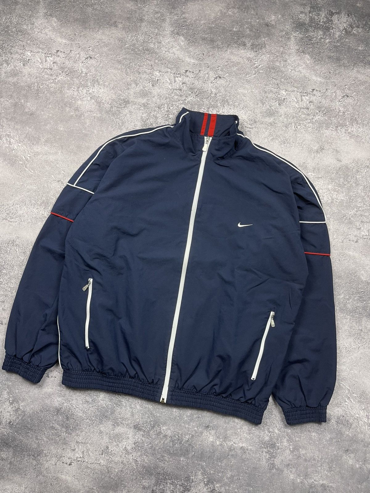 Nike Vintage Nike Track Jacket Full Zip 00s Swoosh Drill Y2K Size US XL / EU 56 / 4 - 2 Thumbnail