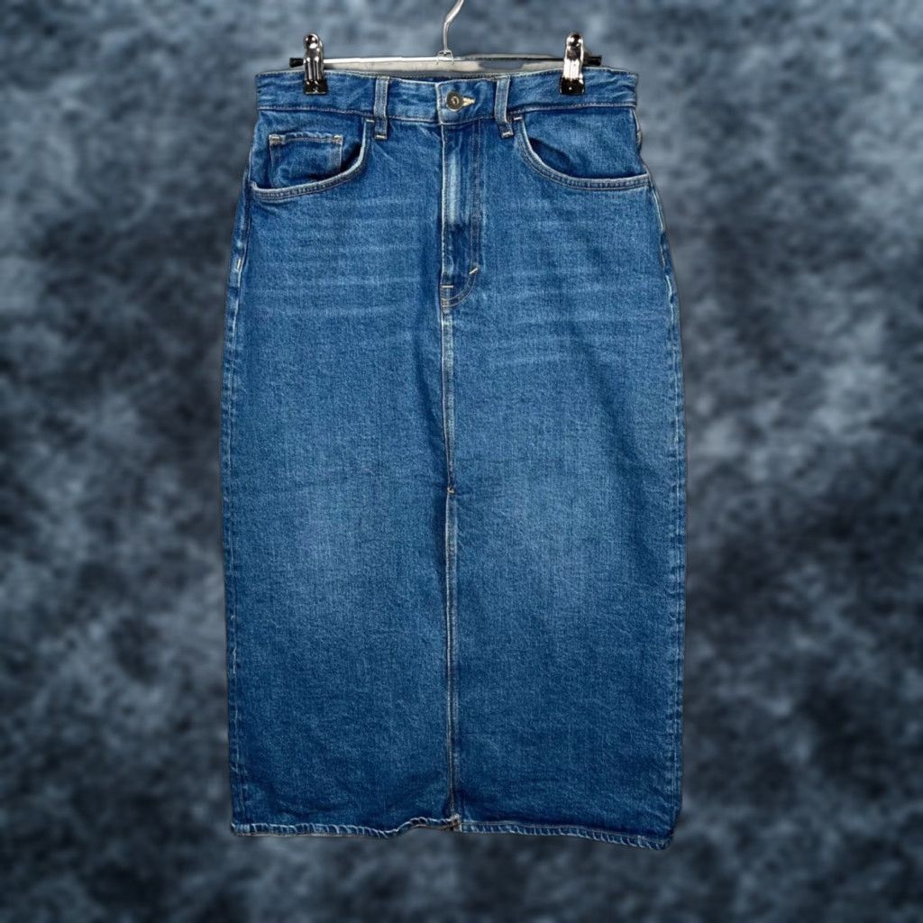 Cos COS Women’s Size 10 Denim Midi Skirt Mid Blue Straight Cut Size 32" / US 10 / IT 46 - 1 Thumbnail