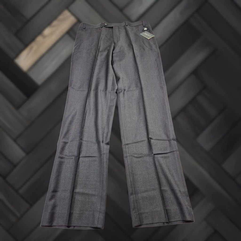 Ralph Lauren VINTAGE Lauren Ralph Lauren Dress Pants Mens 36x34 Gray Wool Flat Front NWT Charcoal Gray Sls Pockets 100% Wool Straight Leg Mens Size US 36 / EU 52 - 1 Thumbnail