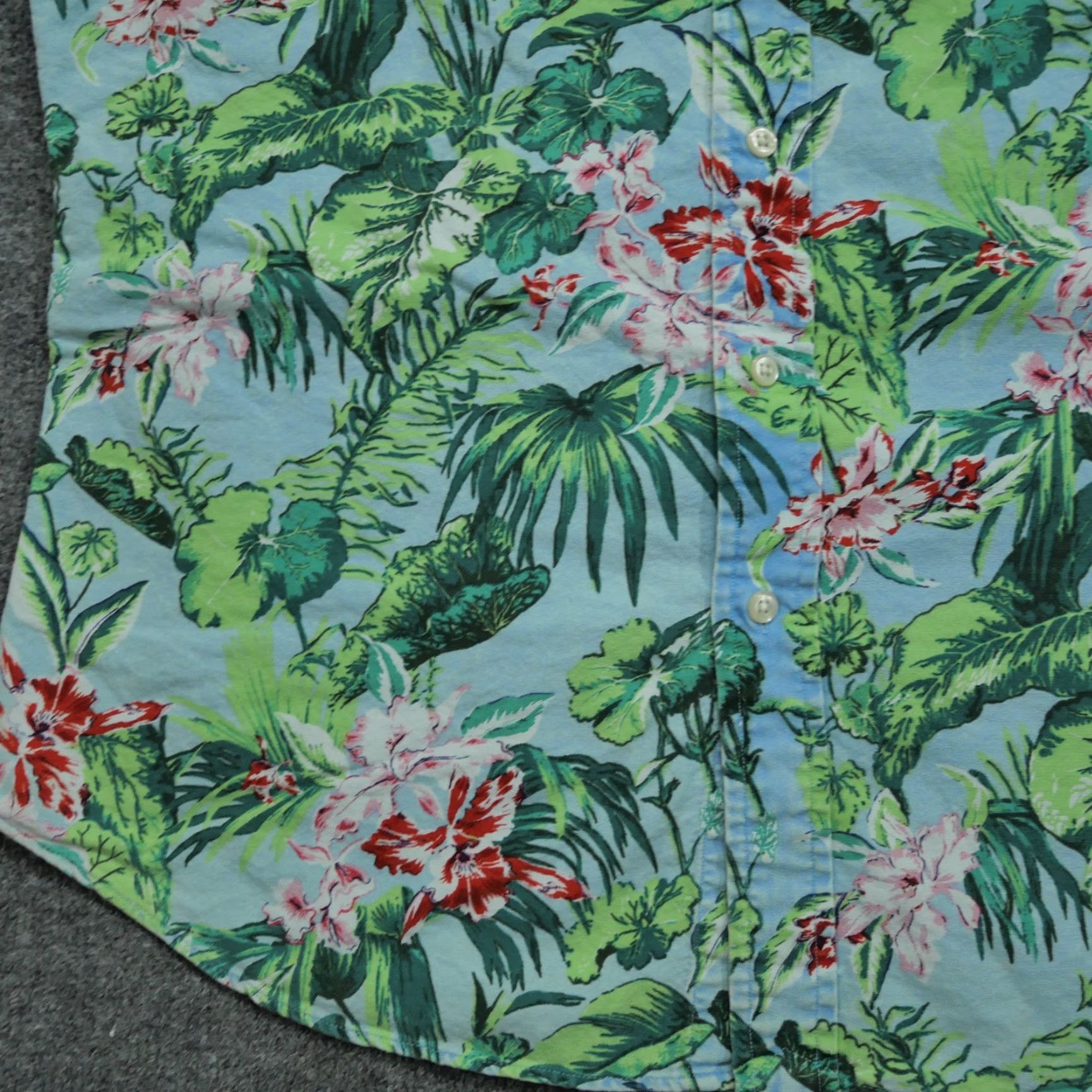 Ralph Lauren Ralph Lauren Shirt Mens Large Green Blue Hawaiian Floral Button Up Slim Fit Size US L / EU 52-54 / 3 - 6 Thumbnail