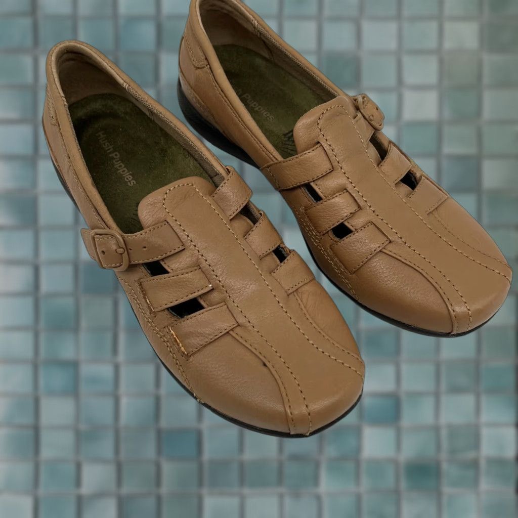 Hush Puppies HUSH PUPPIES Sandal Fisherman Leather Brown Buckle Straps Size 7M Womens Adult Shoes Size US 8 / IT 38 - 1 Thumbnail