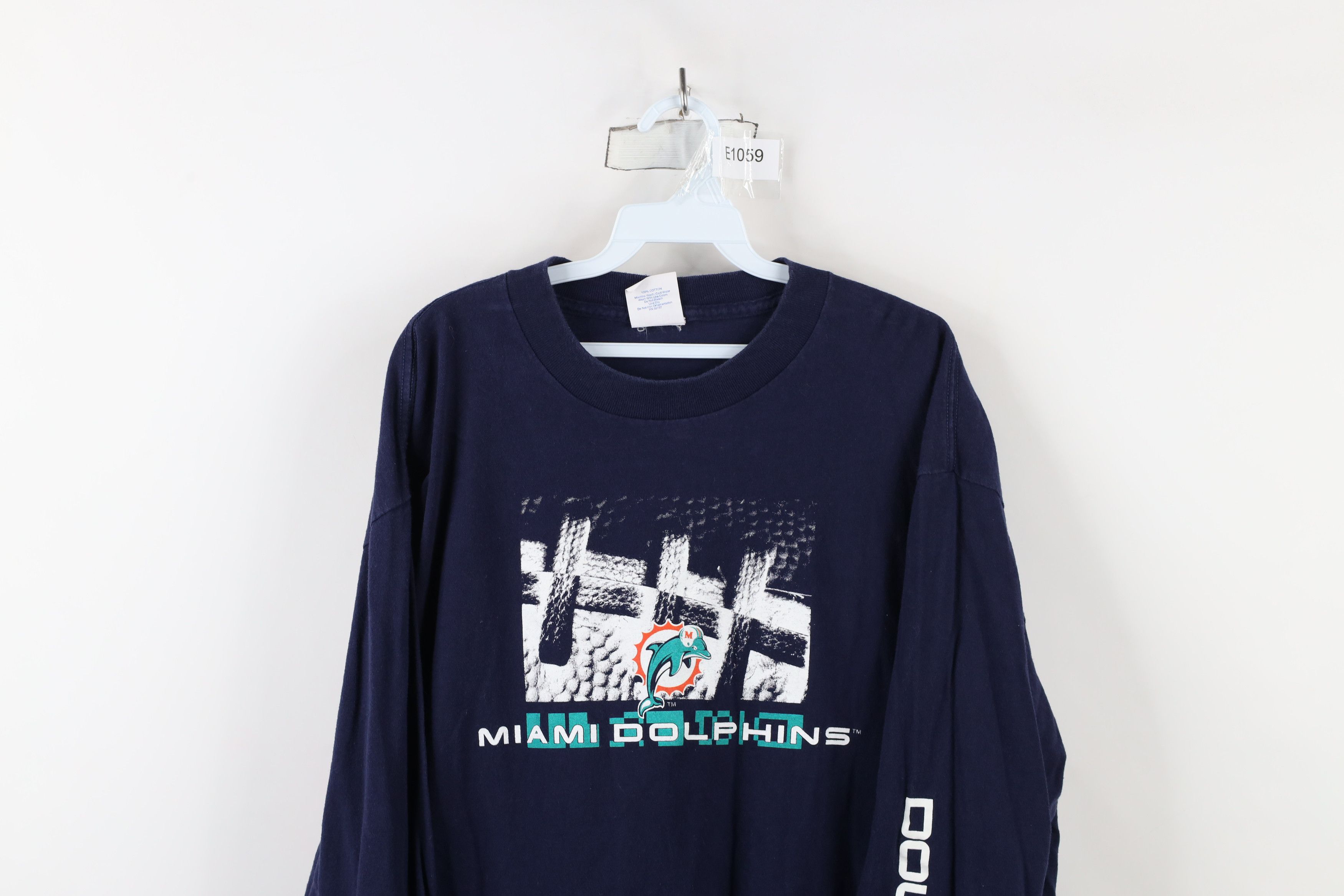 Majestic × Vintage Vintage 90s Majestic Football Long Sleeve T-Shirt Blue USA Size US XL / EU 56 / 4 - 2 Thumbnail