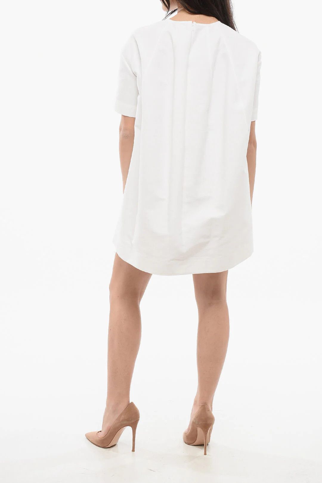 Marni og1mm0326 Cotton Mini Dress in White Size M / US 6-8 / IT 42-44 - 2 Thumbnail