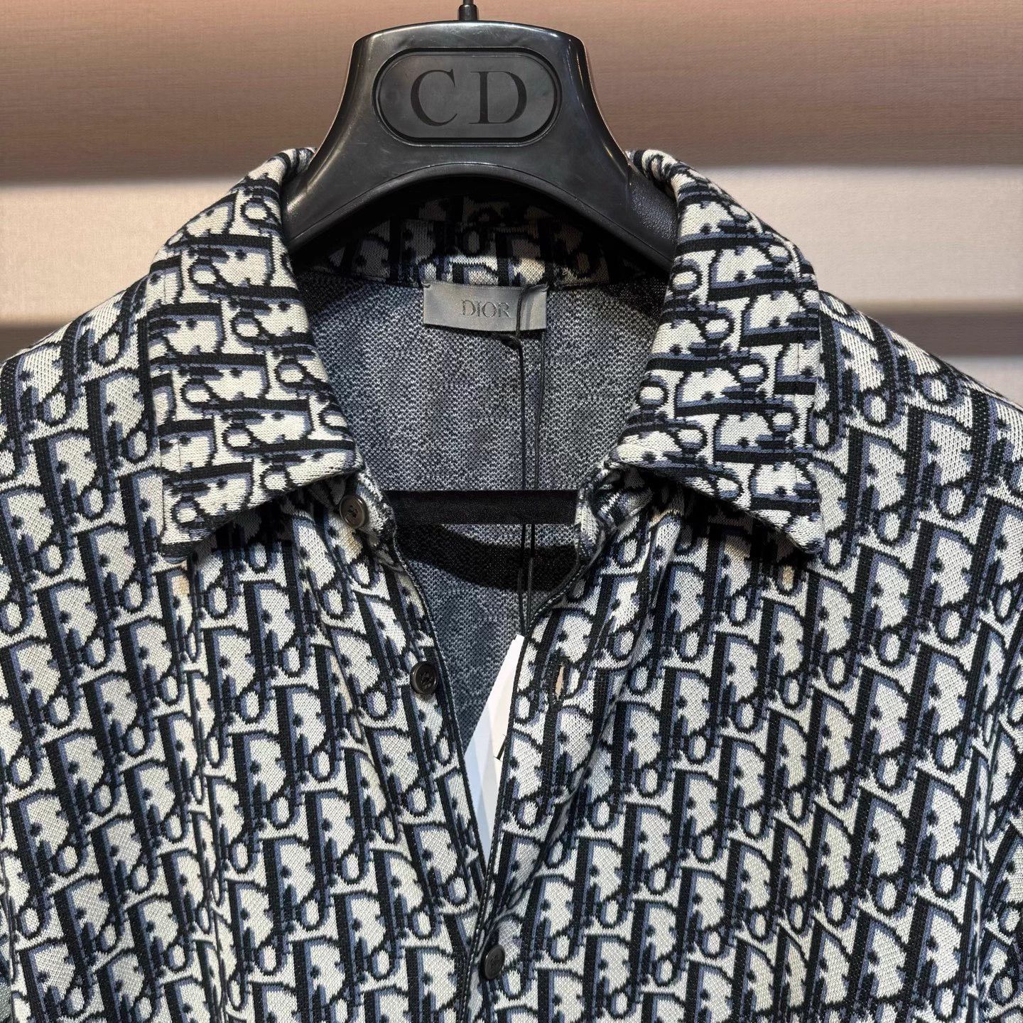 Dior beige/navy allover logo longsleeve S New