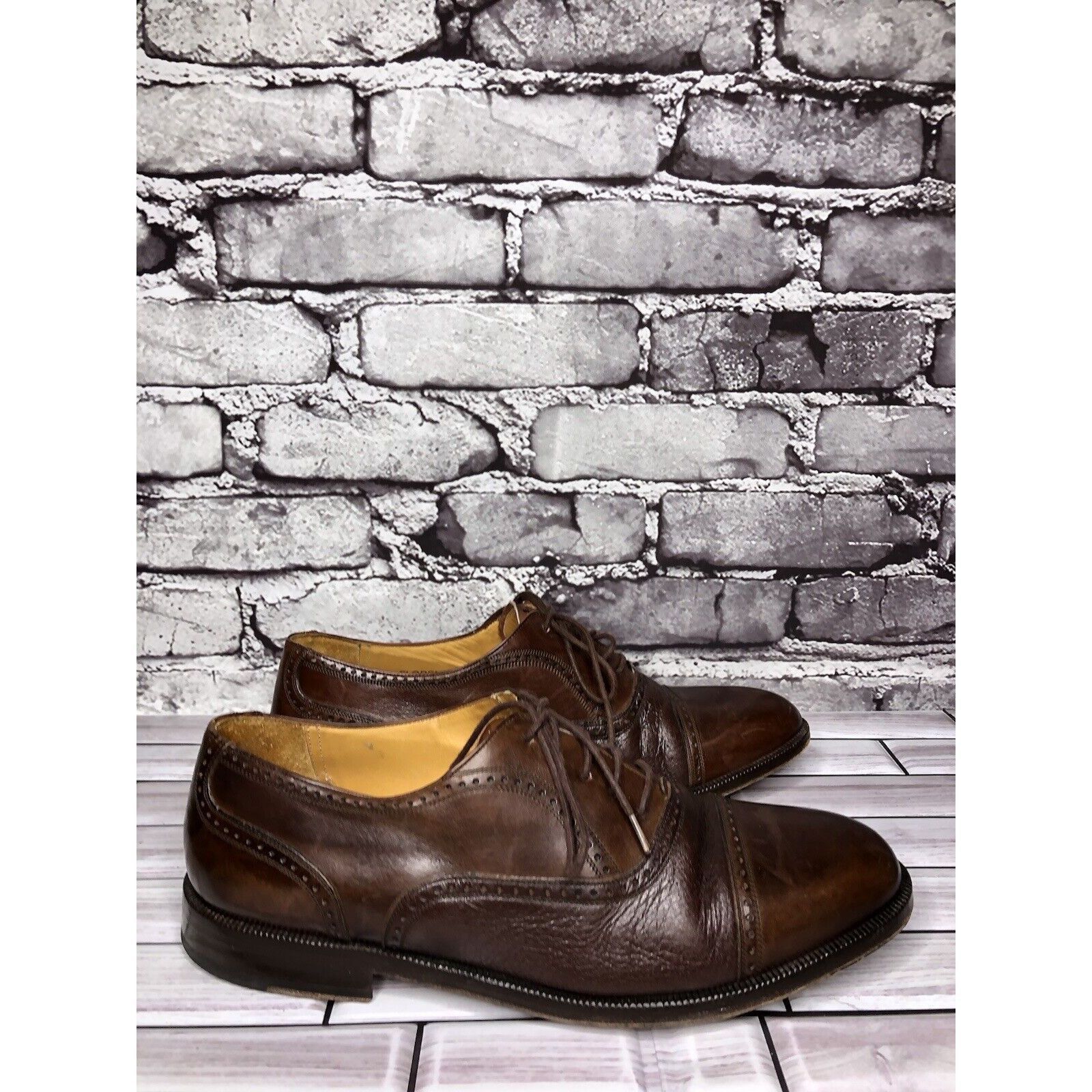 Mezlan Mezlan Florence Coffee Brown Leather Pebbled CapToe Oxford S Size US 7 / EU 40 - 16 Thumbnail