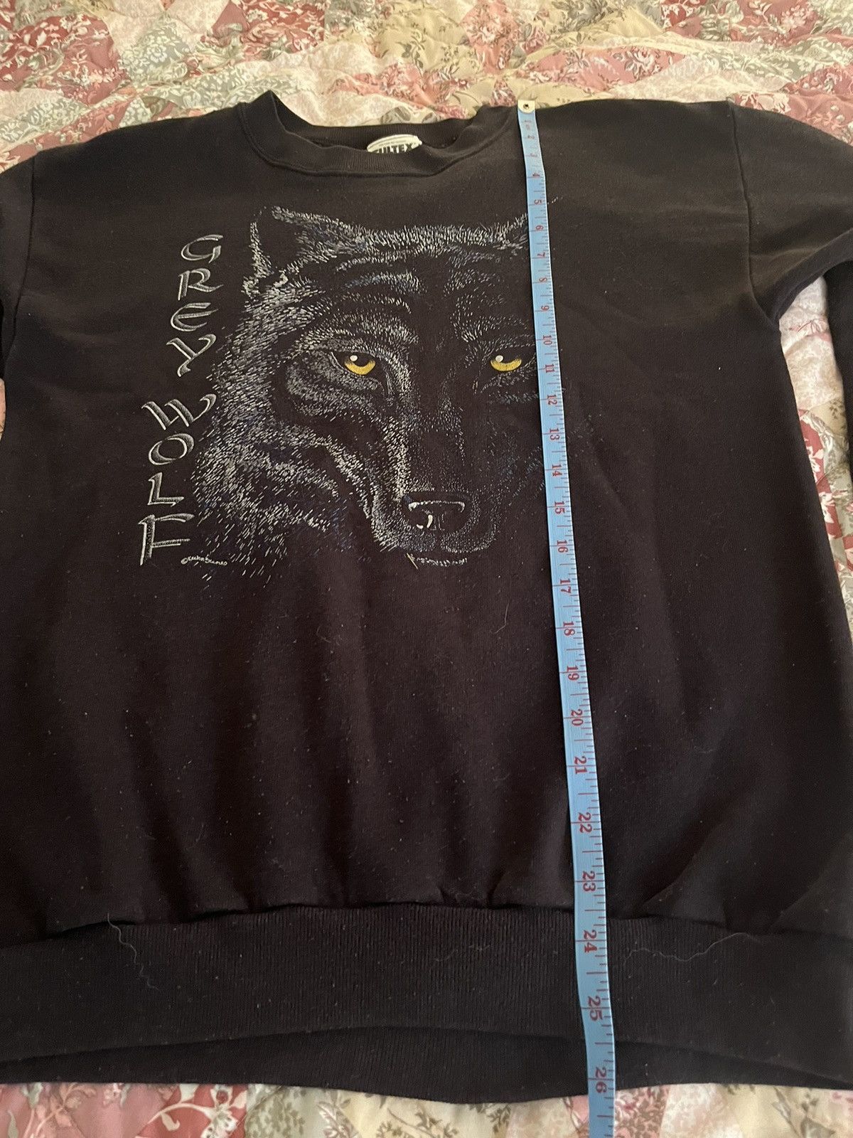 Tultex × Vintage Vintage 90s Adult Grey Wolf Animal Crewneck Sweatshirt Size US M / EU 48-50 / 2 - 6 Thumbnail