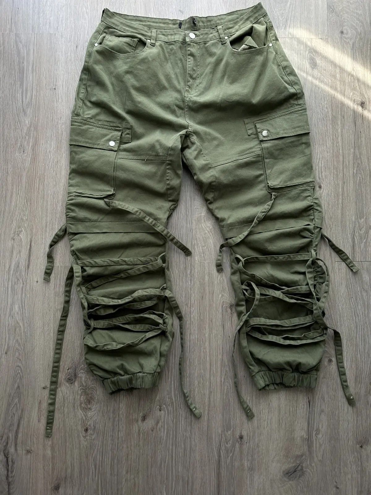 Japanese Brand × Vintage Vintage Japanese Bondage Cargo Multi-Pocket Pants Size US 36 / EU 52 - 3 Thumbnail