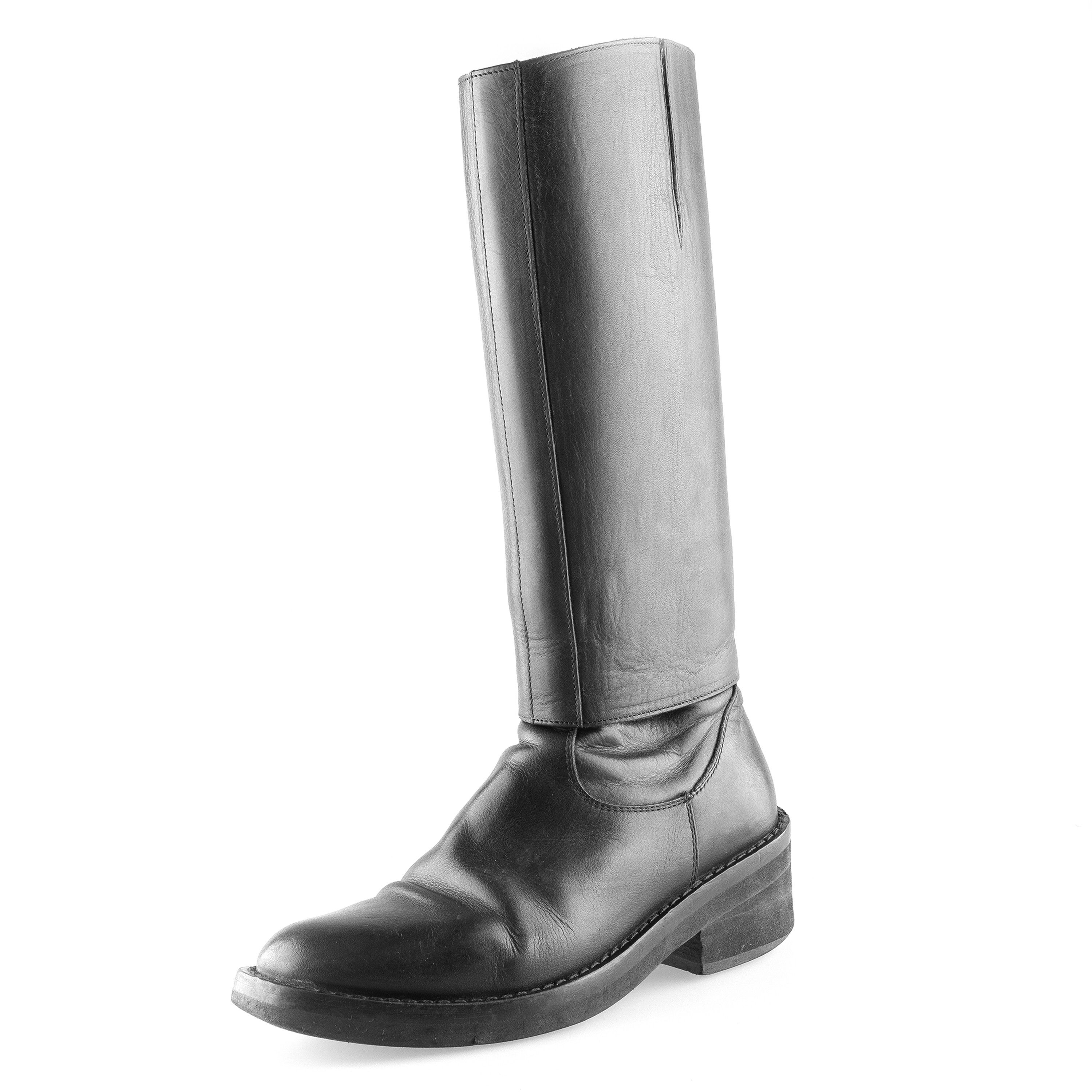 Ann Demeulemeester Ann Demeulemeester Convertible Black Leather Boots (37,5 EU) Size US 6.5 / IT 36.5 - 3 Thumbnail