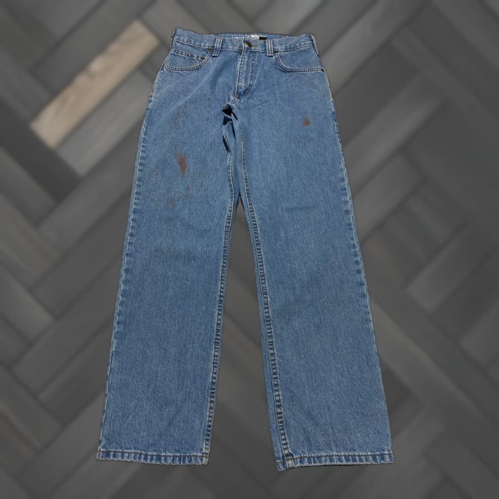 Carhartt Carhartt Jeans 30x30 Blue Medium Wash Relaxed Straight Leg 5-Pocket Denim Mens BD5119-M VW Size US 30 / EU 46 - 1 Thumbnail