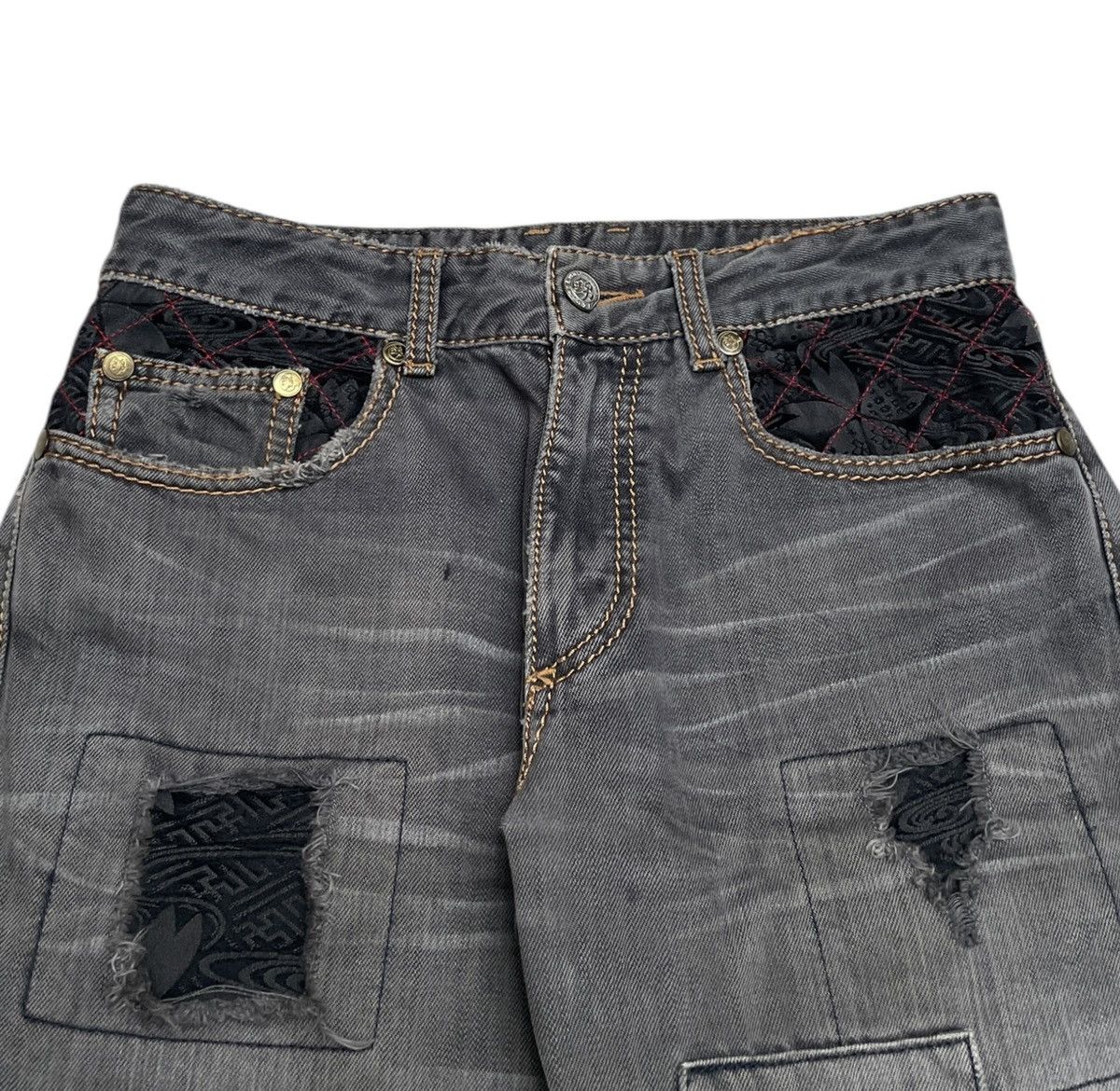14th Addiction Rare Vintage Nishiki Oriental Patchwork Sukajan Jeans 2000s Size US 30 / EU 46 - 3 Thumbnail