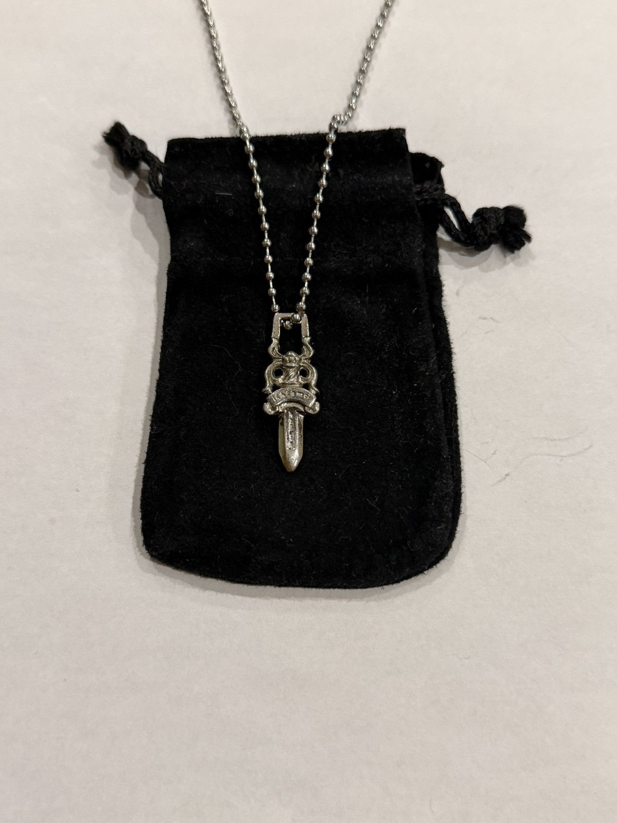 Chrome Hearts Chrome Hearts Rhodium Dagger Pendant Ball Chain Necklace 925 Size ONE SIZE - 6 Thumbnail