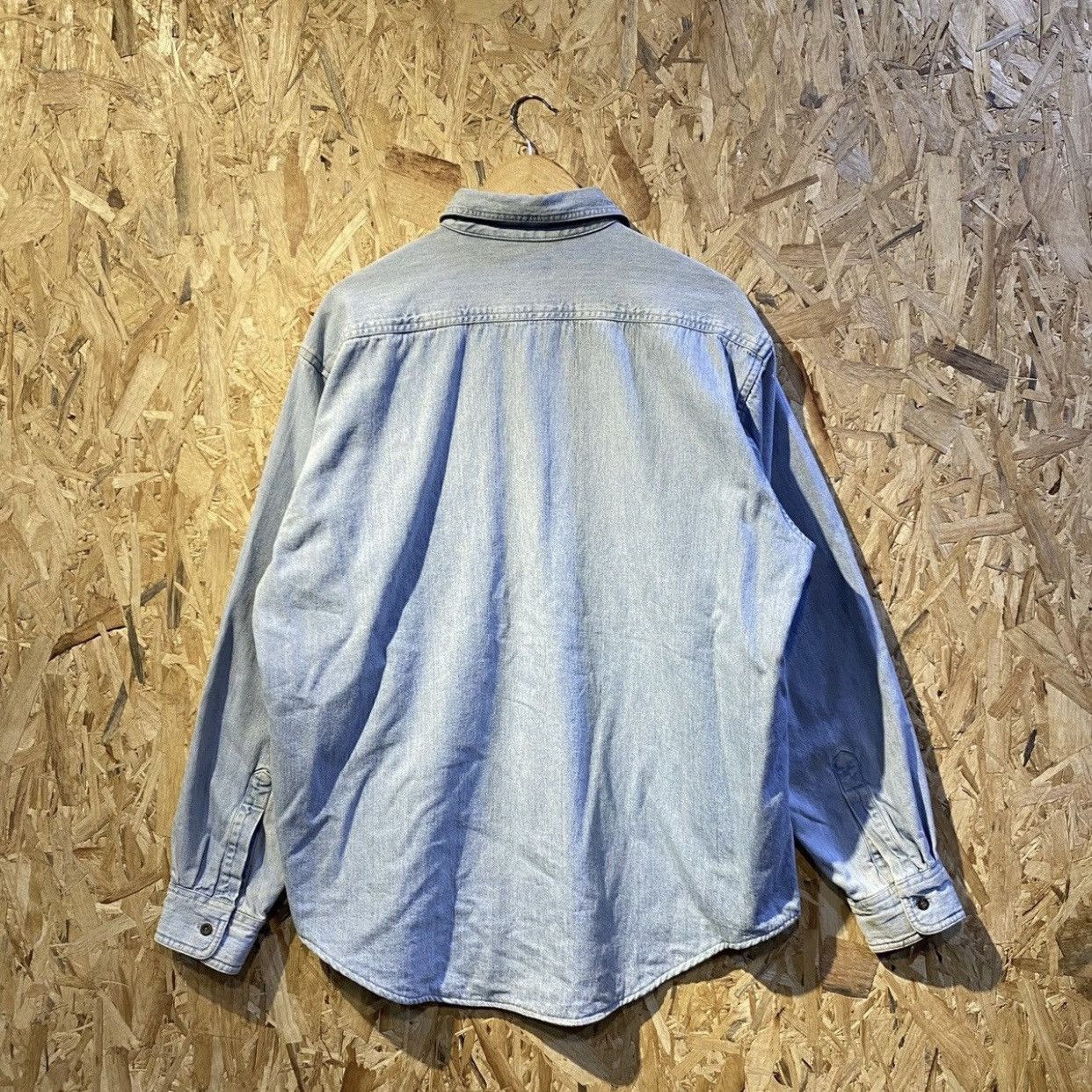 L.L. Bean × Vintage Vintage 90s LL Bean Heavy Cotton Button Shirt Denim USA Size US L / EU 52-54 / 3 - 2 Thumbnail